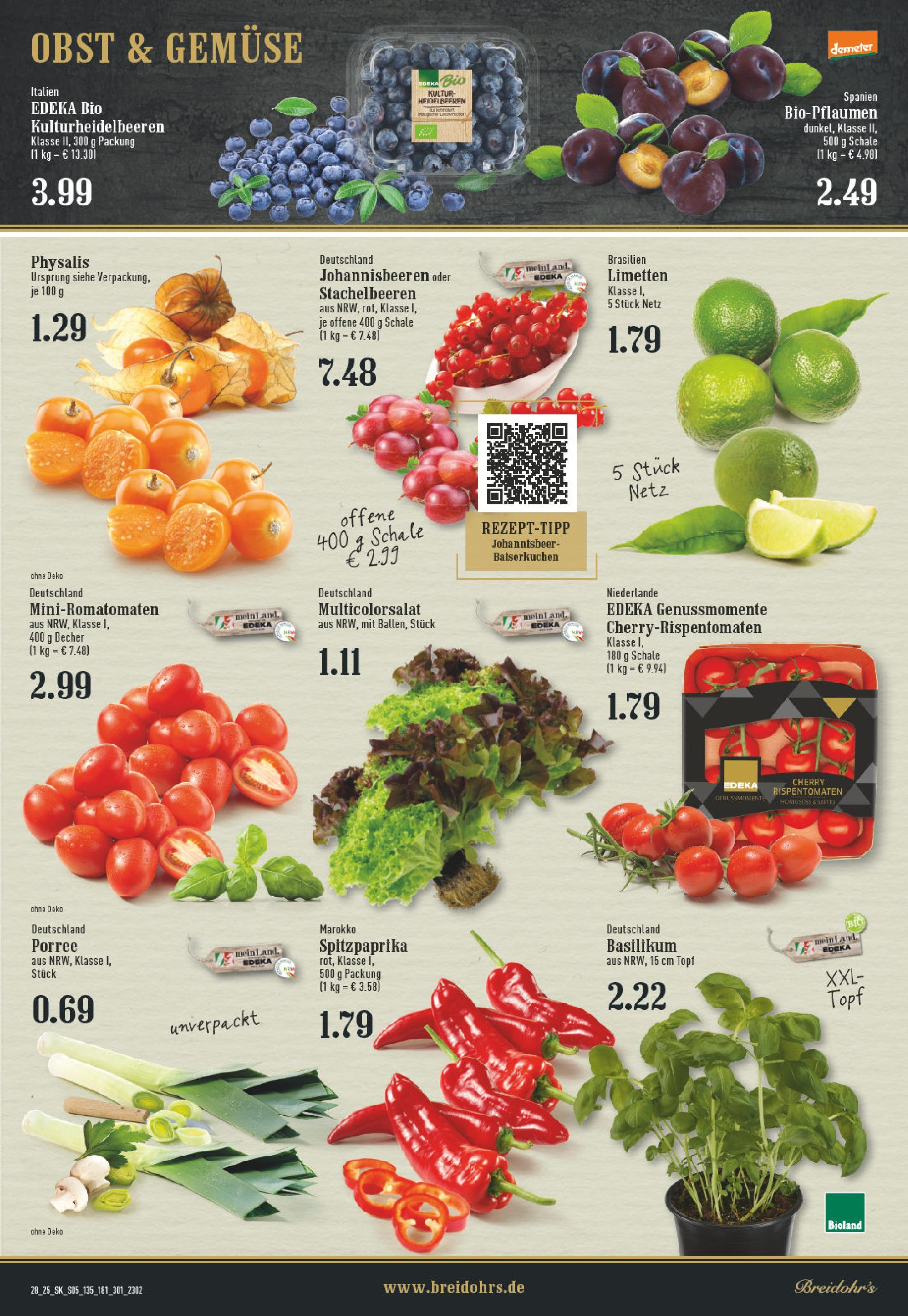 Edeka prospekt Bergisch Gladbach	 (ab 06.07.2025) » Angebote Online | Seite: 5 | Produkte: Limetten, Heidelbeeren, Gemüse, Obst