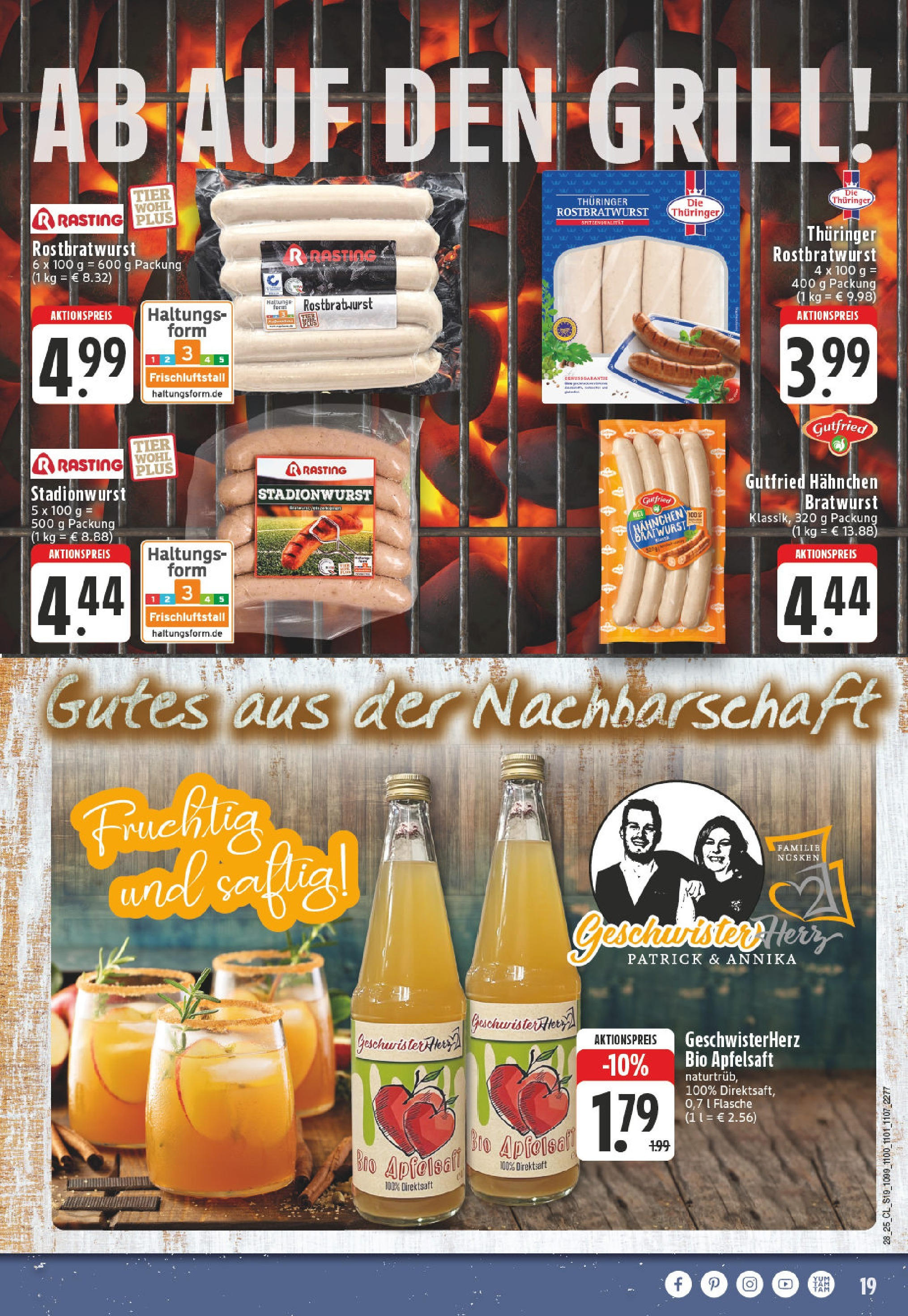 Edeka prospekt Soest	 (ab 06.07.2025) » Angebote Online | Seite: 19 | Produkte: Grill, Hahnchen, Apfelsaft, Apple