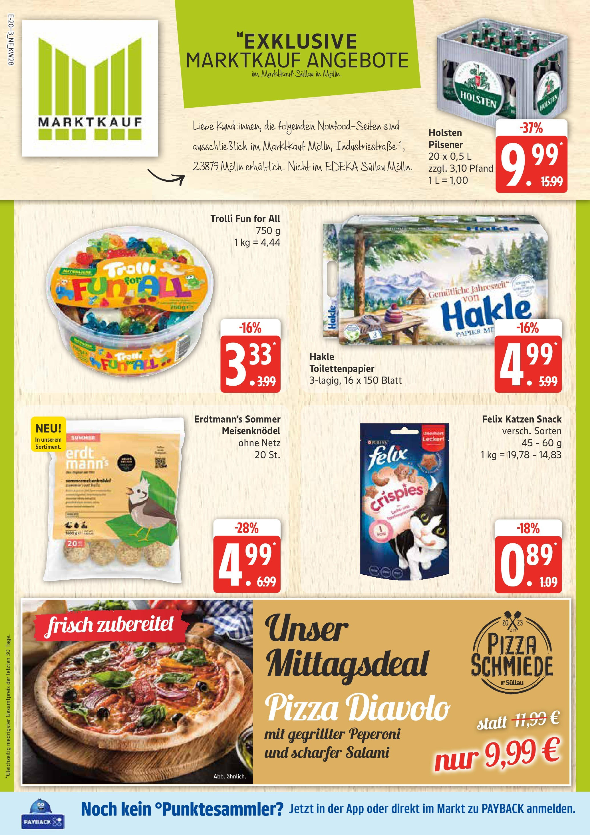 Marktkauf - Marktkauf: Wochenangebote (ab 06.07.2025) » Angebote online | Seite: 20 | Produkte: Holsten, Salami, Pizza, Toilettenpapier