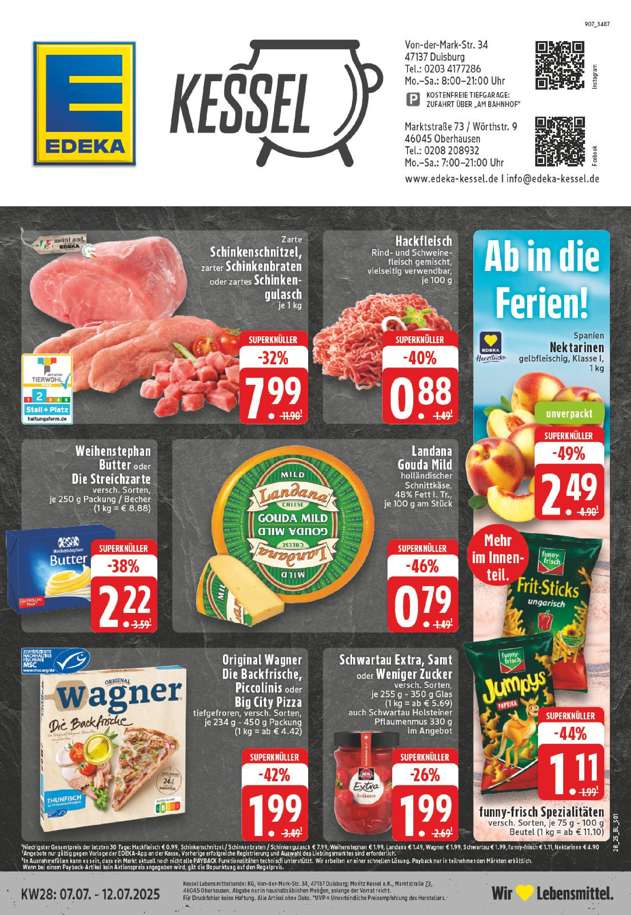 Edeka prospekt Oberhausen	 (ab 06.07.2025) » Angebote Online | Seite: 1 | Produkte: Butter, Gulasch, Piccolinis, Hackfleisch