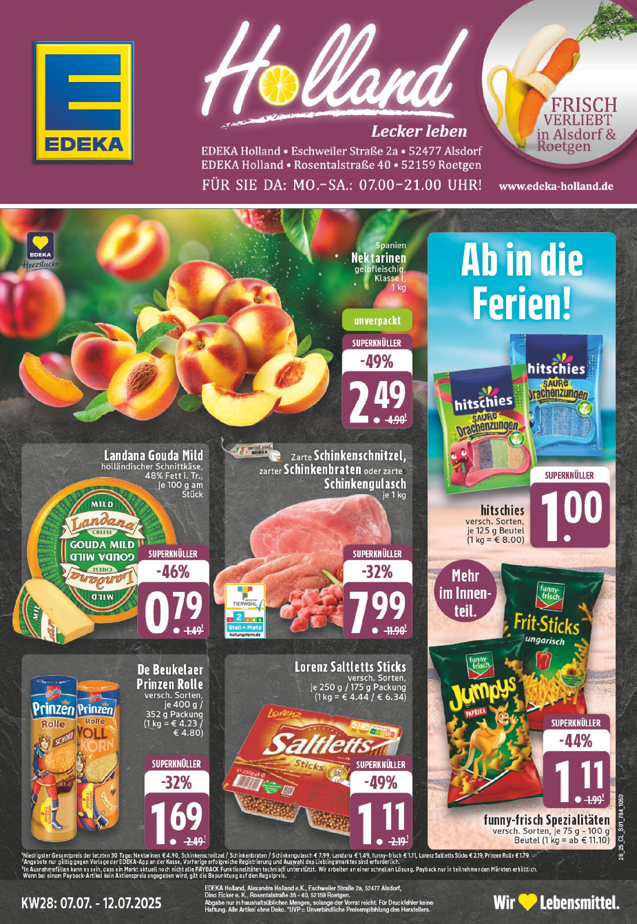 Edeka prospekt Roetgen	 (ab 06.07.2025) » Angebote Online | Seite: 1 | Produkte: Nektarinen, Funny frisch, Chips, Uhr