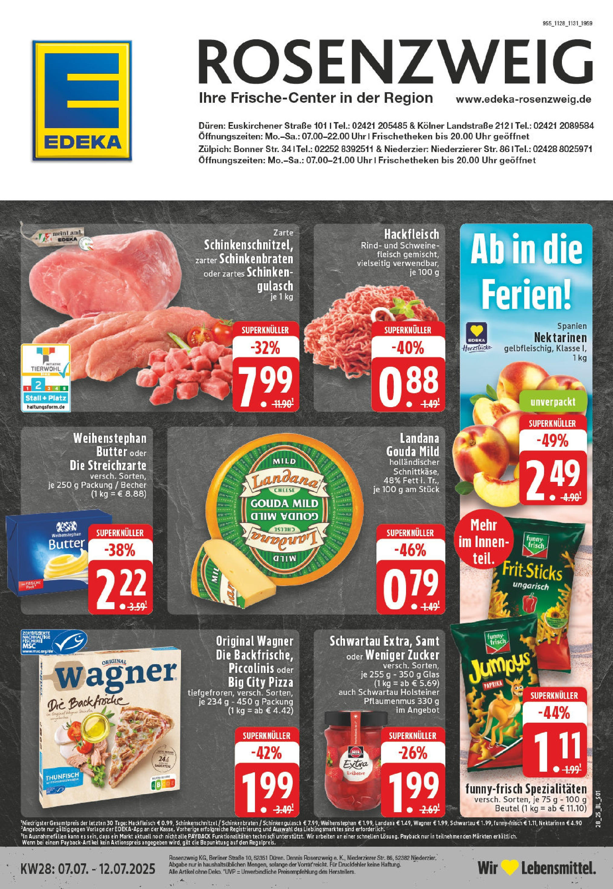 Edeka prospekt Zülpich	 (ab 06.07.2025) » Angebote Online | Seite: 1 | Produkte: Nektarinen, Thunfisch, Zucker, Uhr