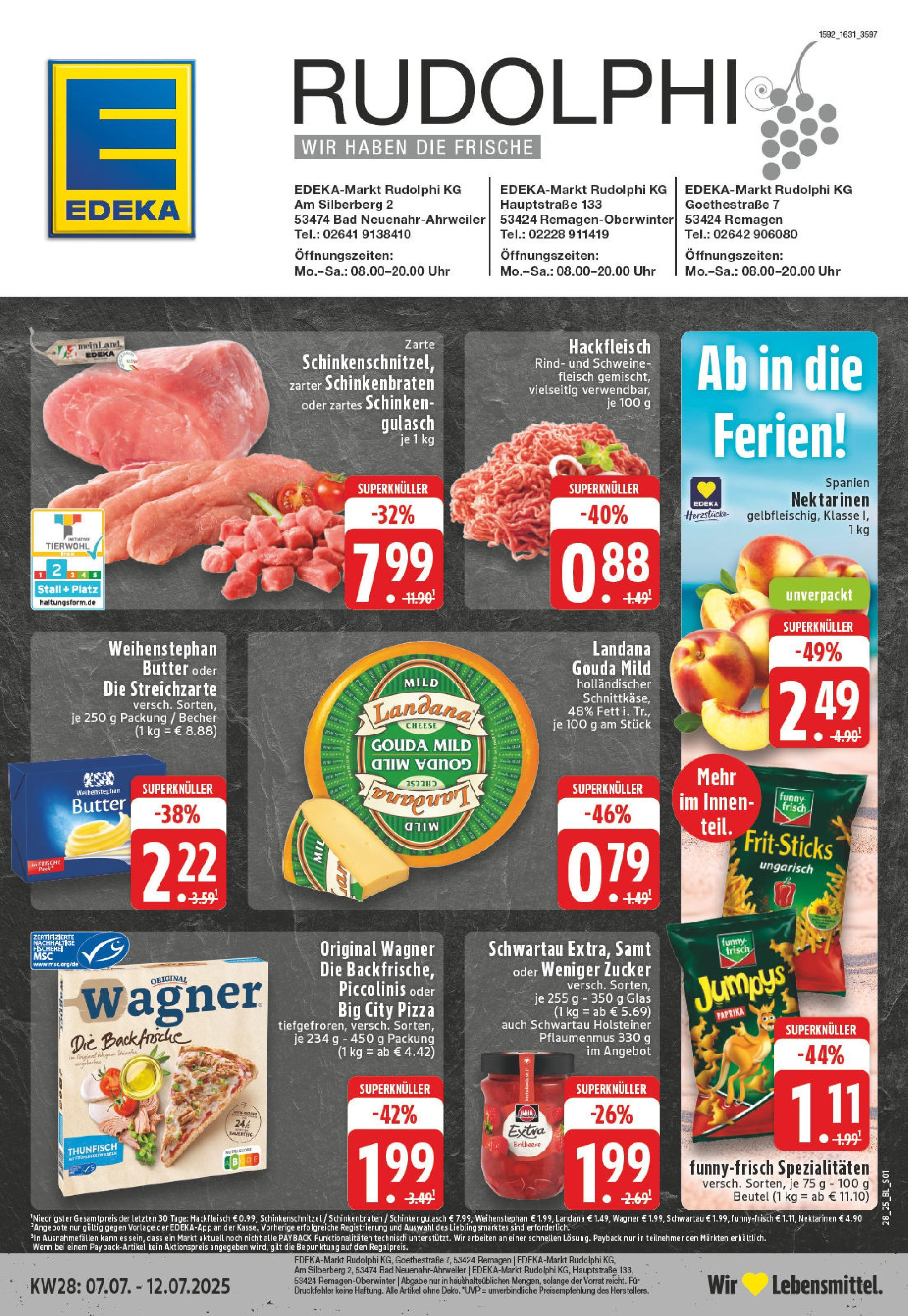 Edeka prospekt Bad Neuenahr - Ahrweiler	 (ab 06.07.2025) » Angebote Online | Seite: 1 | Produkte: Nektarinen, Thunfisch, Bad, Weihenstephan butter