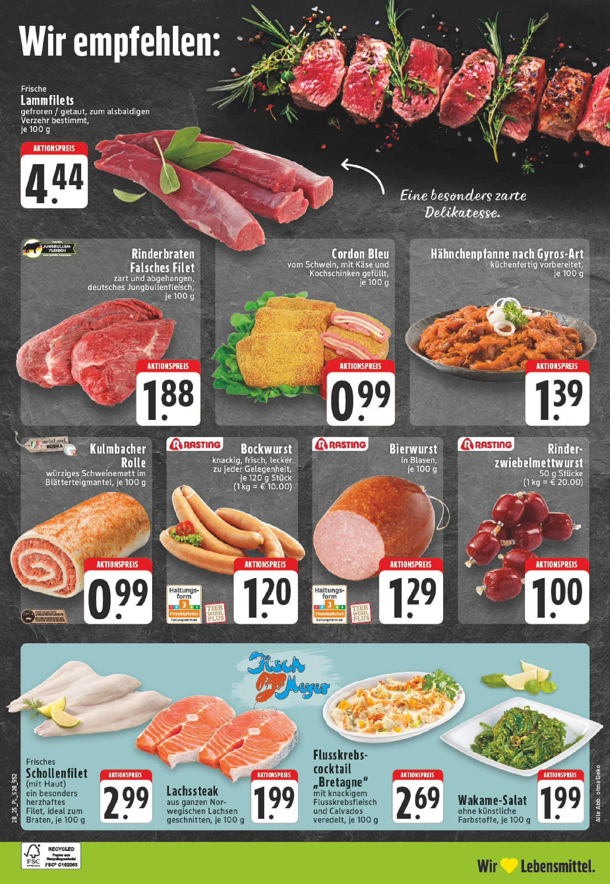 Edeka prospekt Bornheim	 (ab 06.07.2025) » Angebote Online | Seite: 28 | Produkte: Rinderbraten, Bockwurst, Käse, Tisch