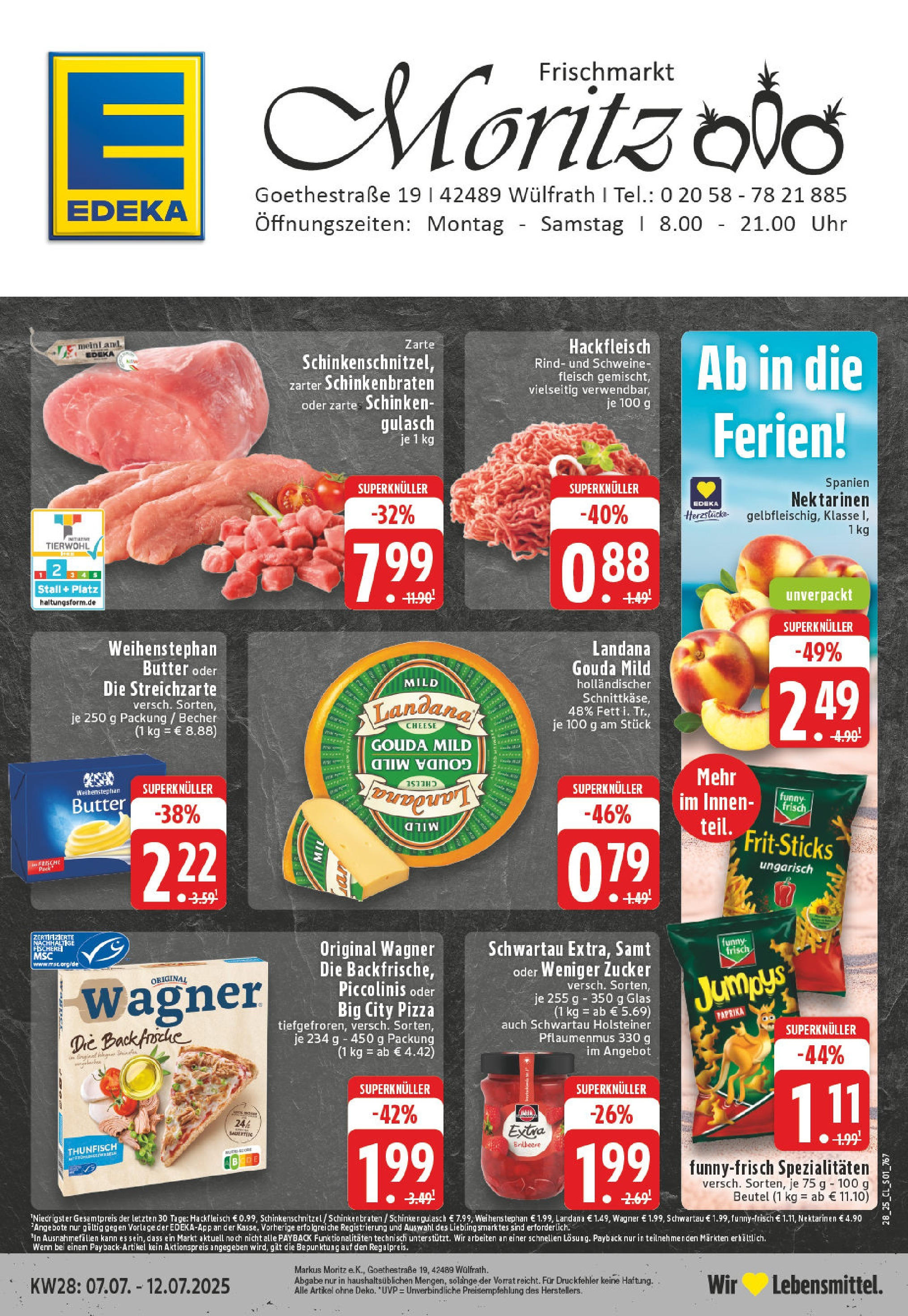 Edeka prospekt Wülfrath	 (ab 06.07.2025) » Angebote Online | Seite: 1 | Produkte: Nektarinen, Gouda, Funny frisch, Schinken