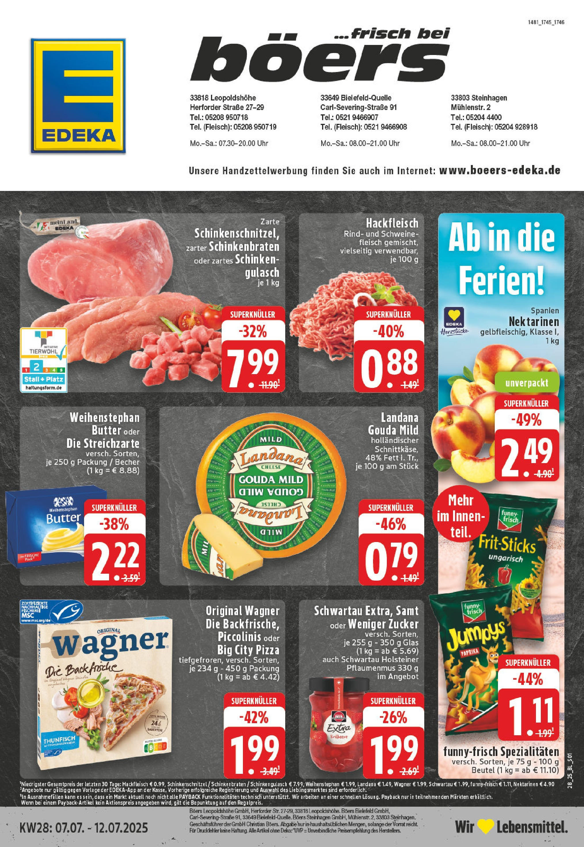 Edeka prospekt Steinhagen	 (ab 06.07.2025) » Angebote Online | Seite: 1 | Produkte: Gouda, Funny frisch, Schinken, Fleisch