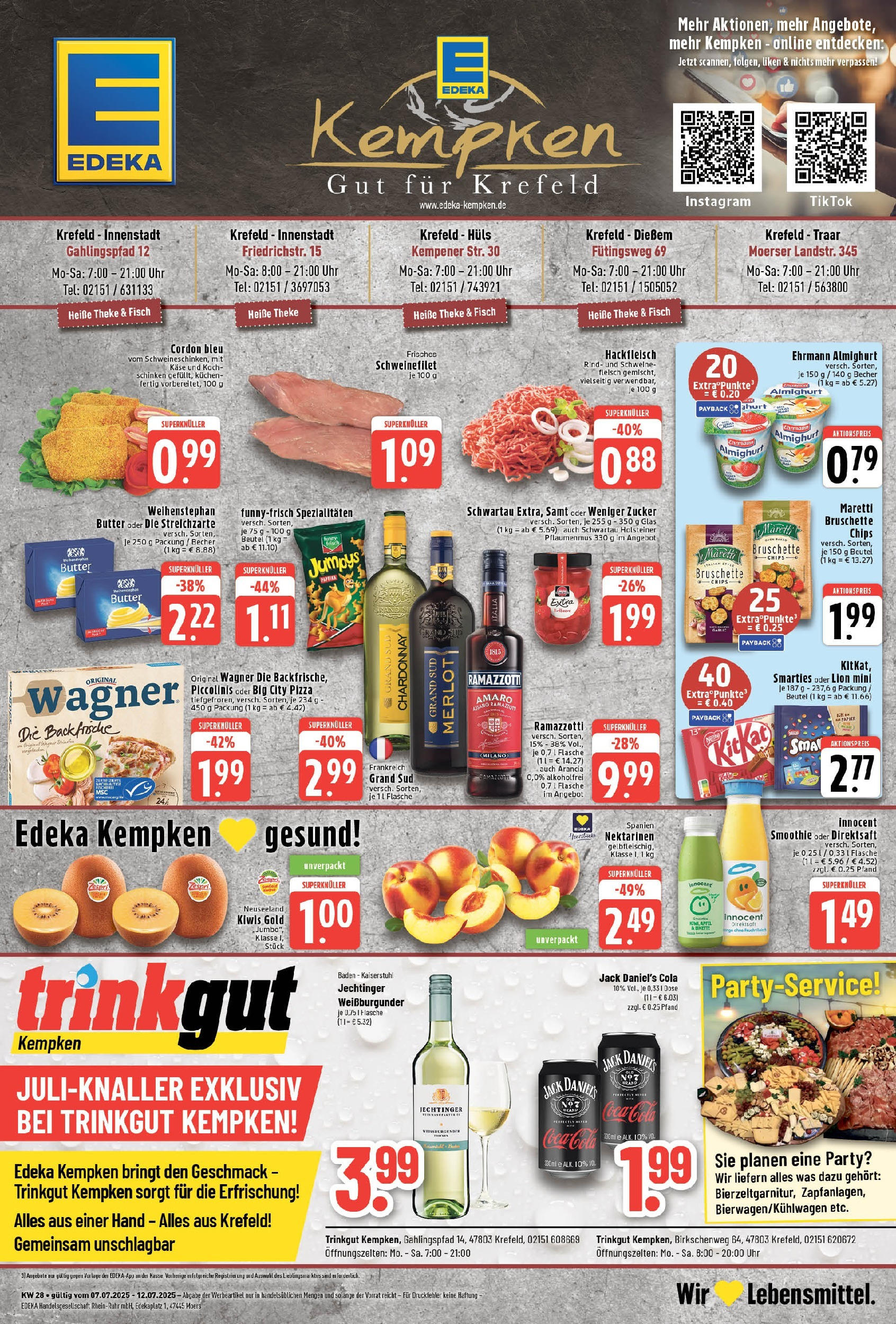 Edeka prospekt Krefeld	 (ab 06.07.2025) » Angebote Online | Seite: 1 | Produkte: Nektarinen, Grand sud, Pizza, Fleisch