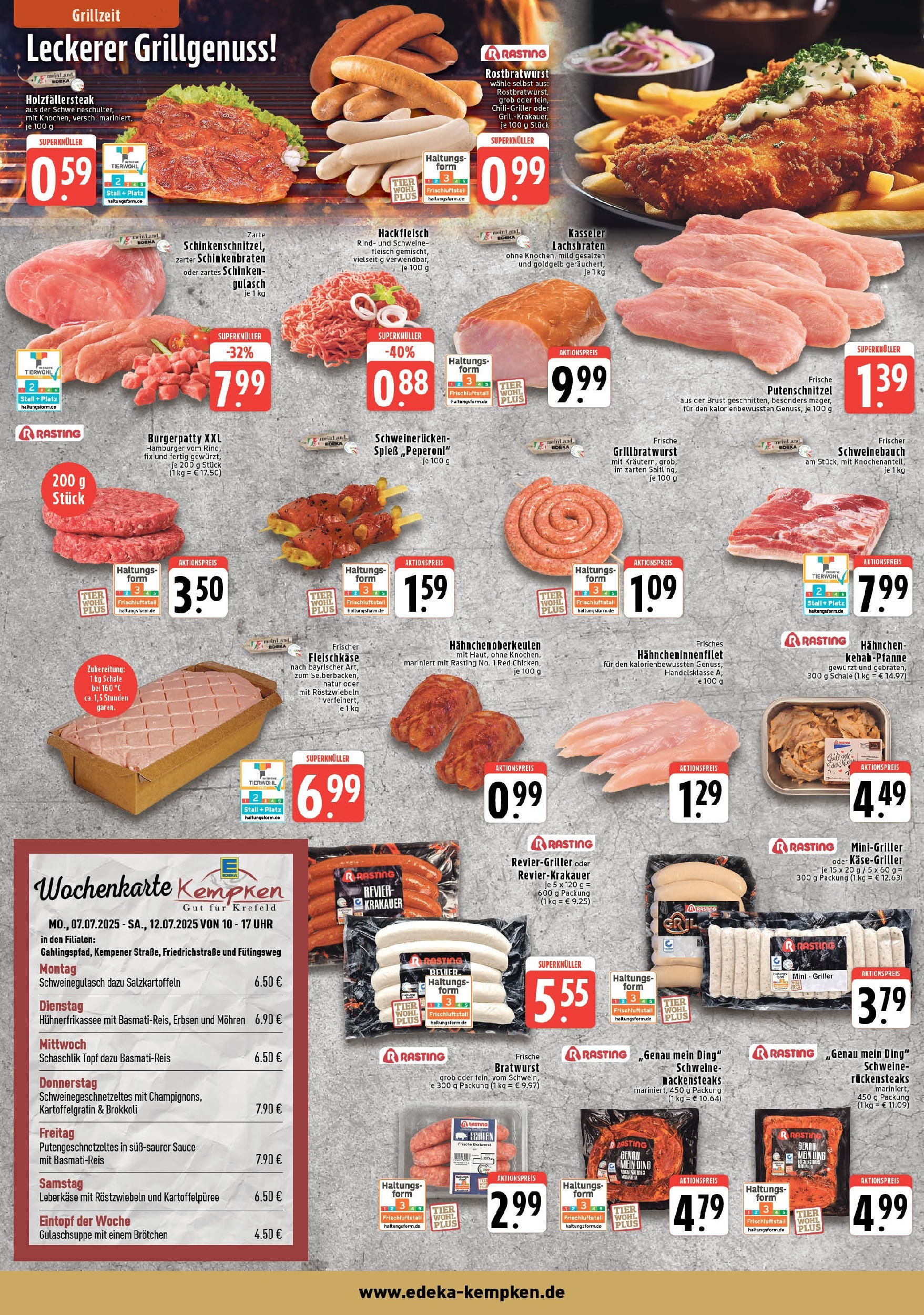 Edeka prospekt Krefeld	 (ab 06.07.2025) » Angebote Online | Seite: 2 | Produkte: Schweinegulasch, Hahnchen, Mohren, Hackfleisch