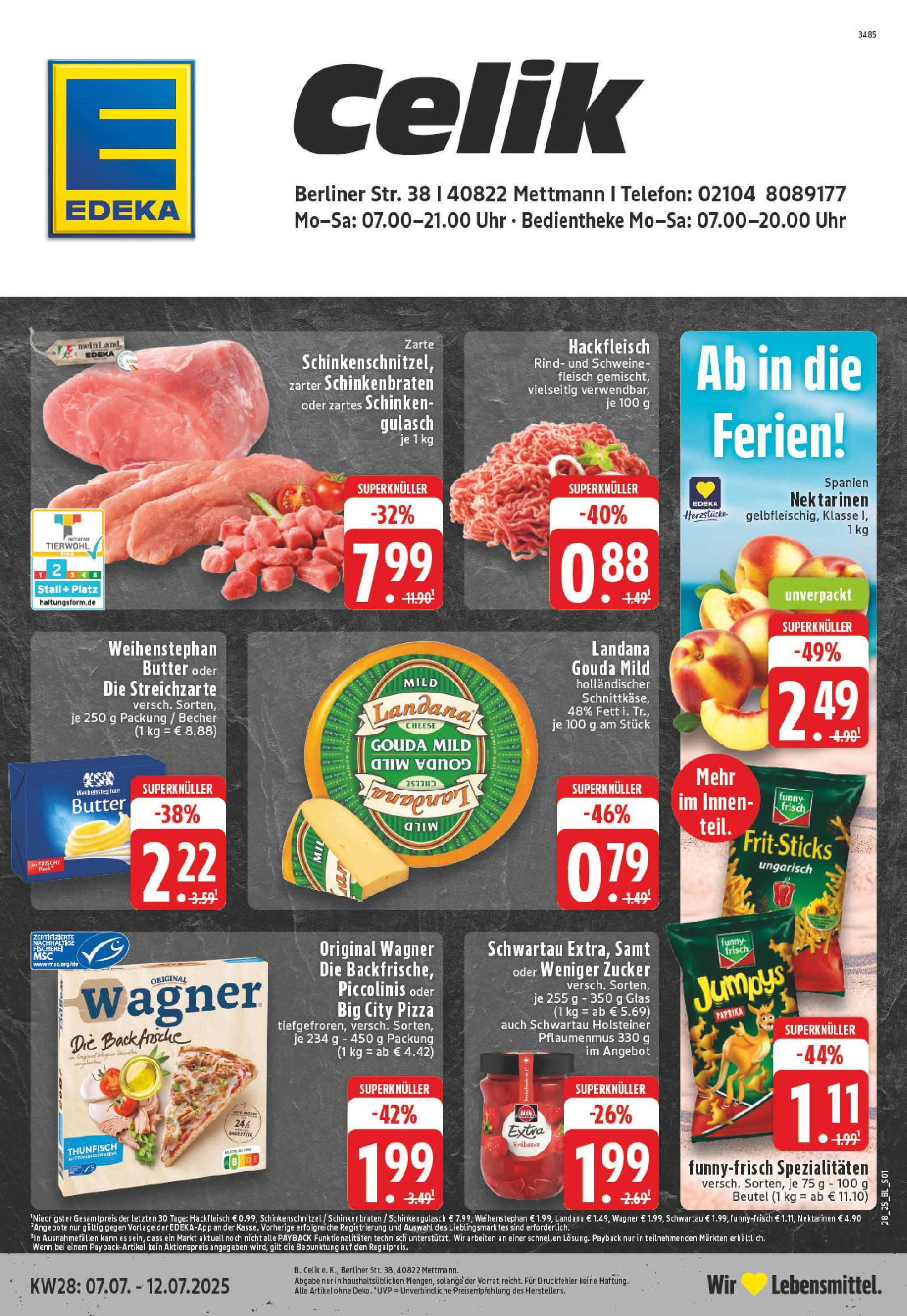 Edeka prospekt Mettmann	 (ab 06.07.2025) » Angebote Online | Seite: 1 | Produkte: Thunfisch, Gouda, Chips, Uhr