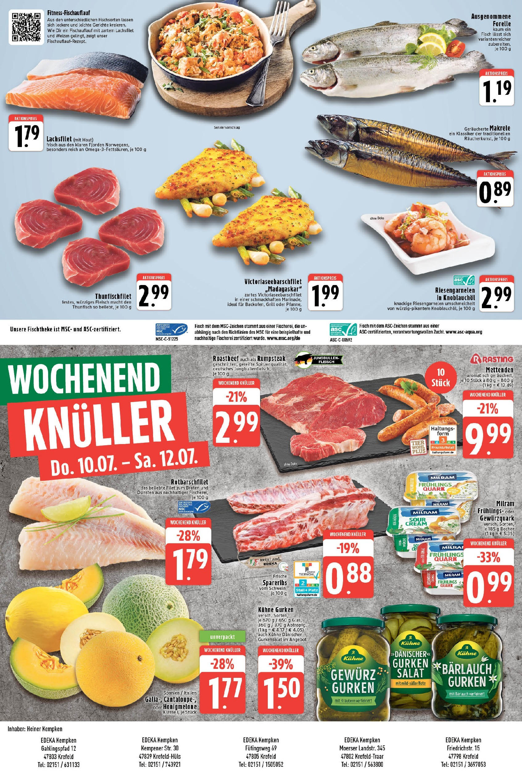 Edeka prospekt Krefeld	 (ab 06.07.2025) » Angebote Online | Seite: 8 | Produkte: Rumpsteak, Fisch, Fleisch, Salat