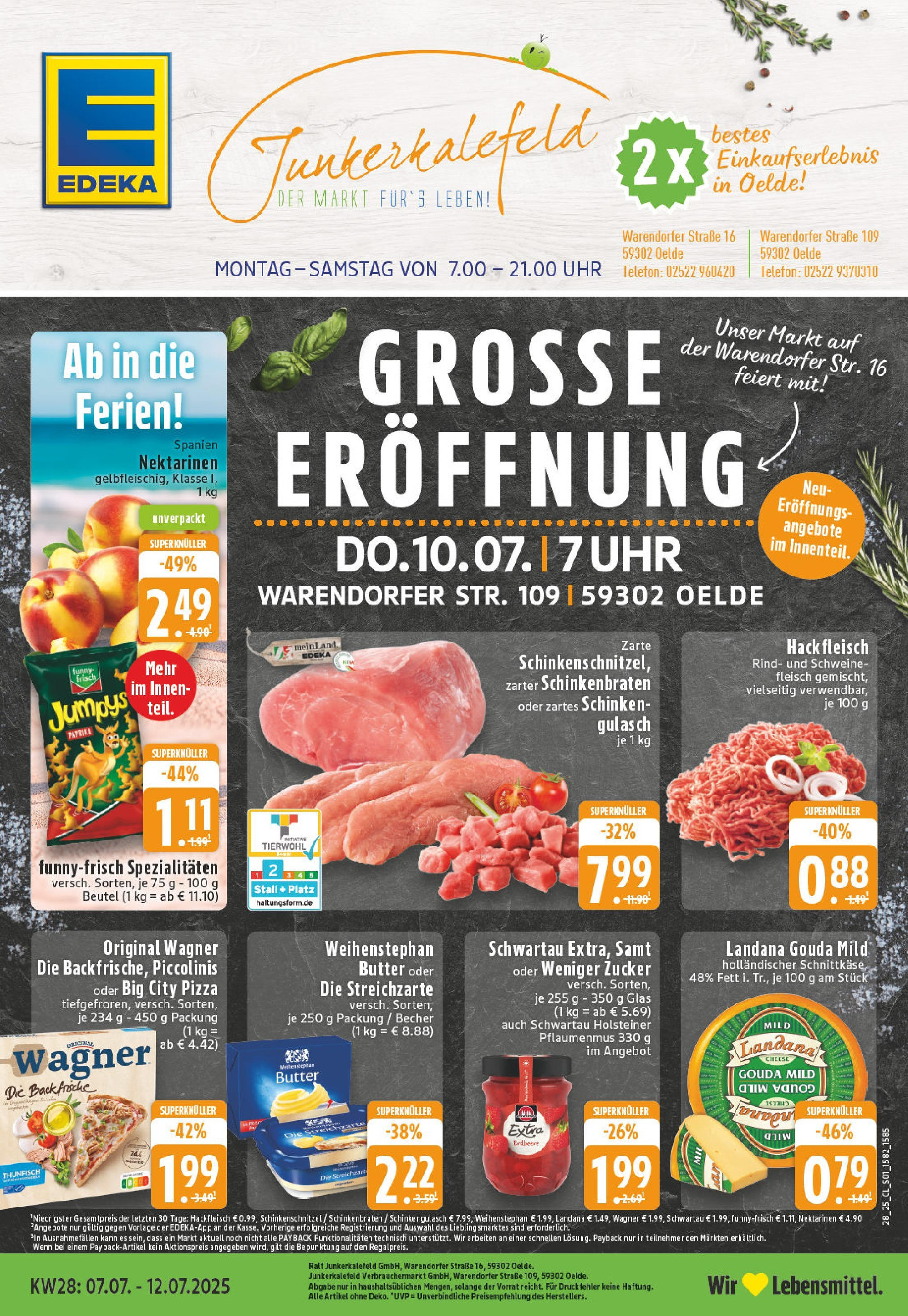 Edeka prospekt Oelde	 (ab 06.07.2025) » Angebote Online | Seite: 1 | Produkte: Nektarinen, Paprika, Chips, Fleisch