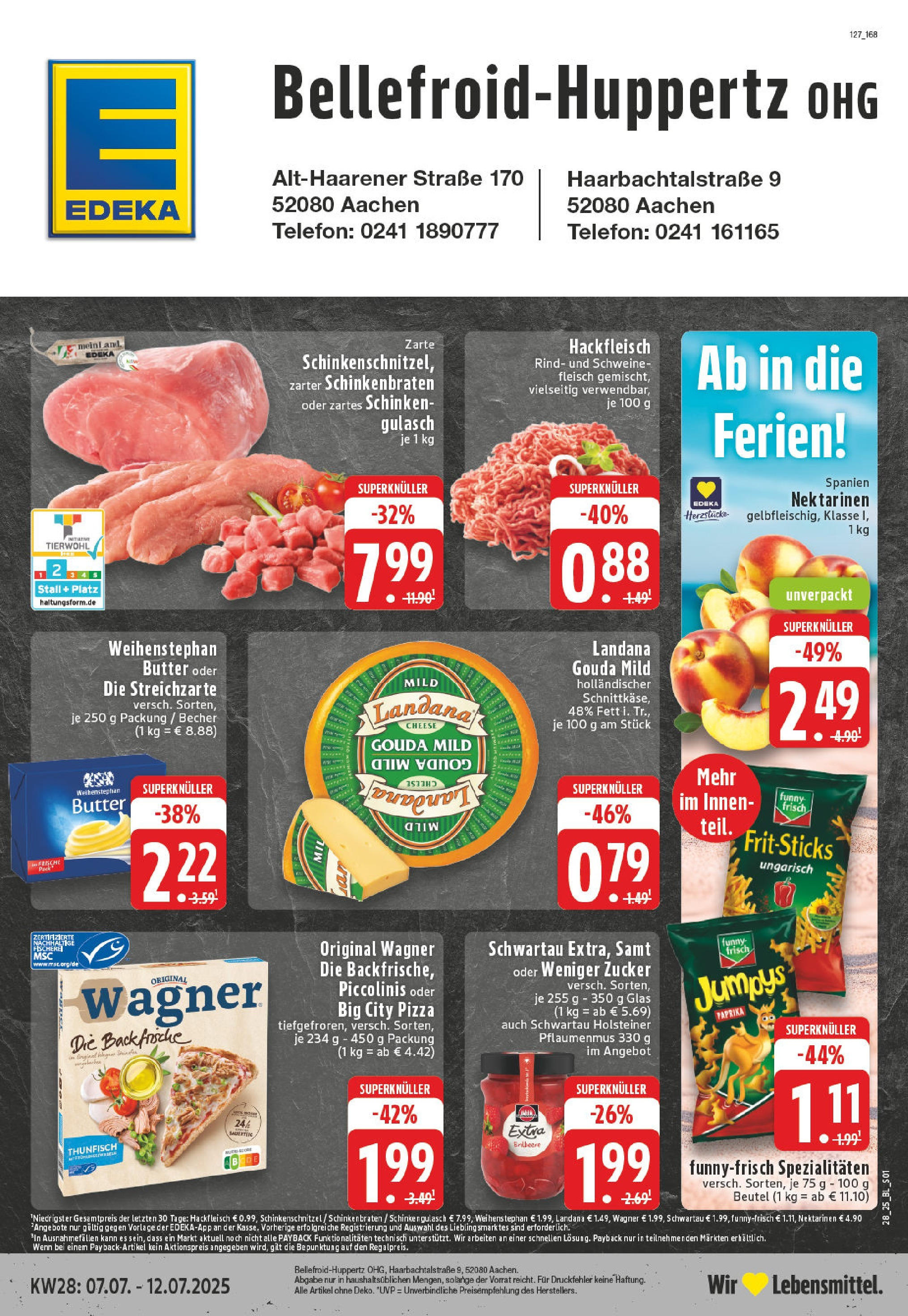 Edeka prospekt Aachen-Haaren	 (ab 06.07.2025) » Angebote Online | Seite: 1 | Produkte: Funny frisch, Piccolinis, Pizza, Hackfleisch