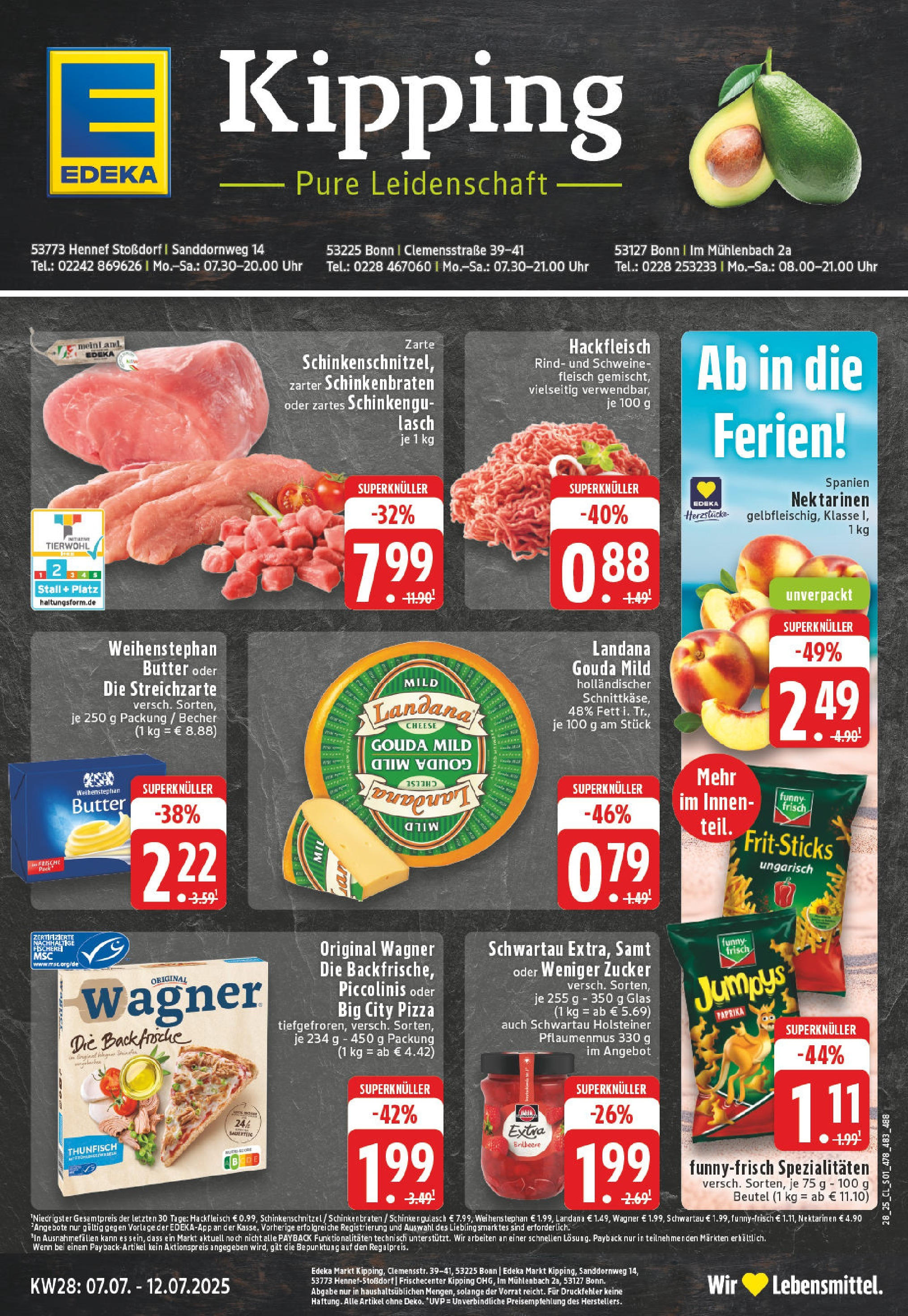 Edeka prospekt Bonn	 (ab 06.07.2025) » Angebote Online | Seite: 1 | Produkte: Zucker, Piccolinis, Schweinefleisch, Hackfleisch