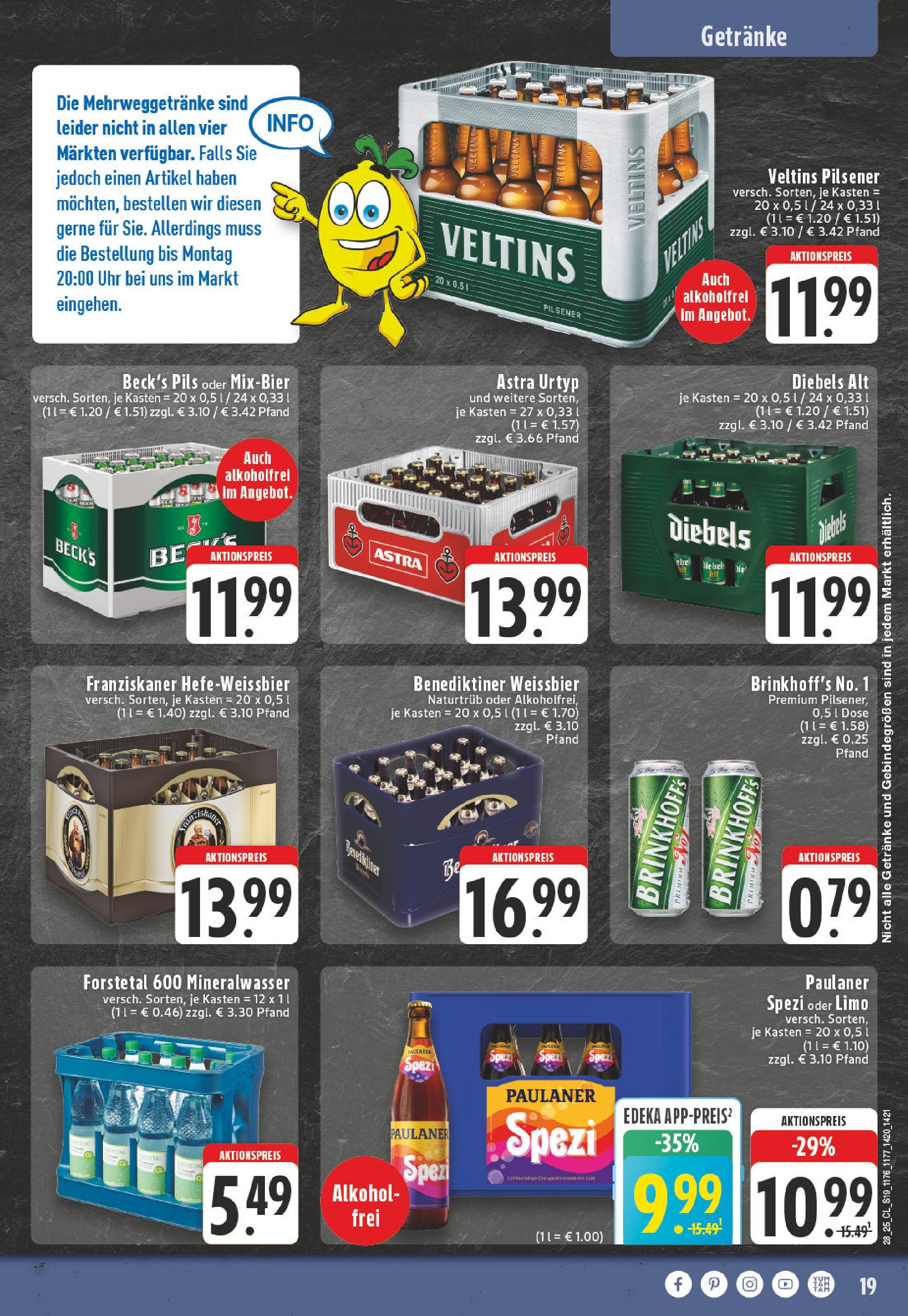 Edeka prospekt Werl	 (ab 06.07.2025) » Angebote Online | Seite: 19 | Produkte: Pils, Astra, Uhr, Veltins