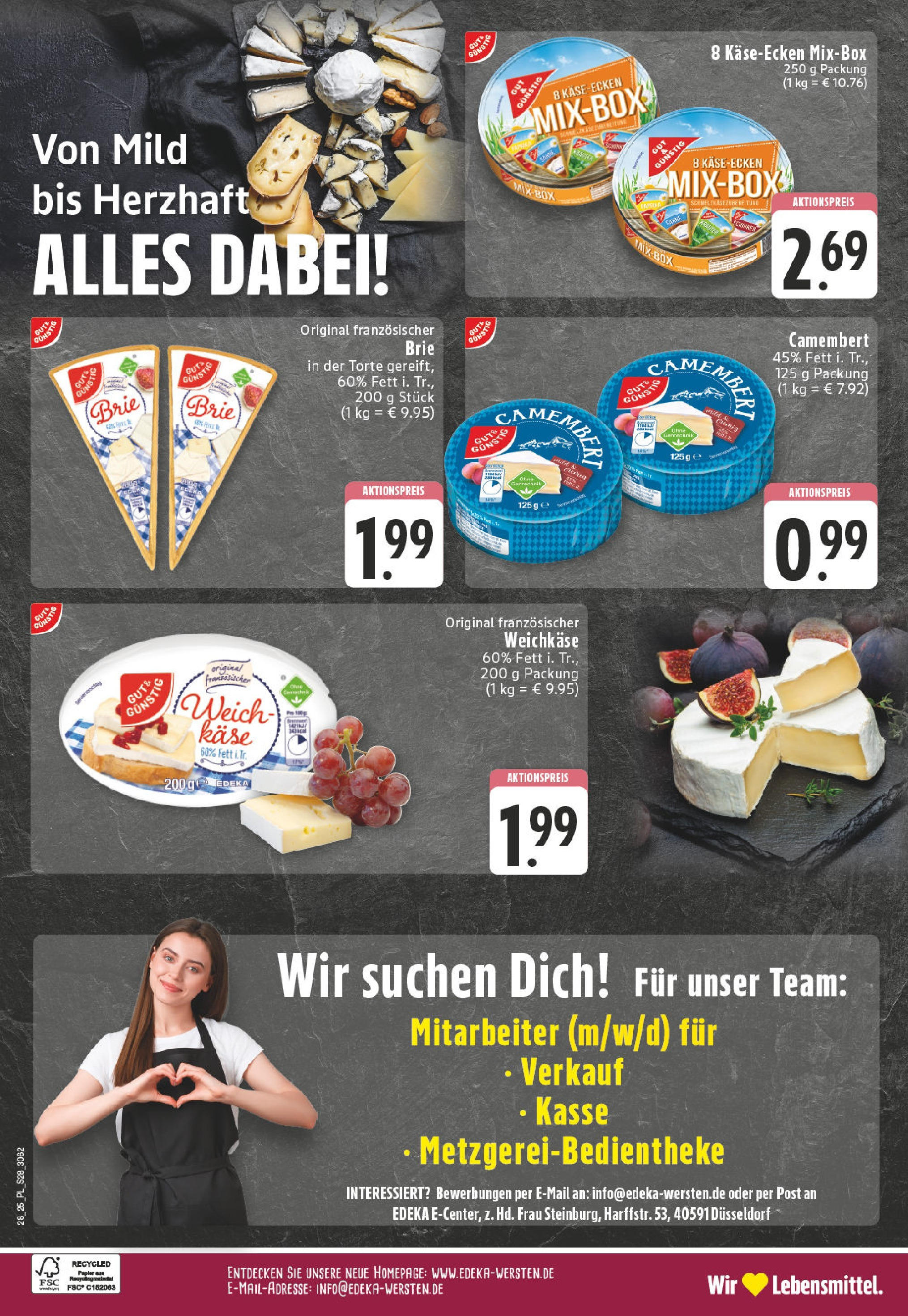 Edeka prospekt Düsseldorf-Derendorf	 (ab 06.07.2025) » Angebote Online | Seite: 28 | Produkte: Käse, Box, Paprika