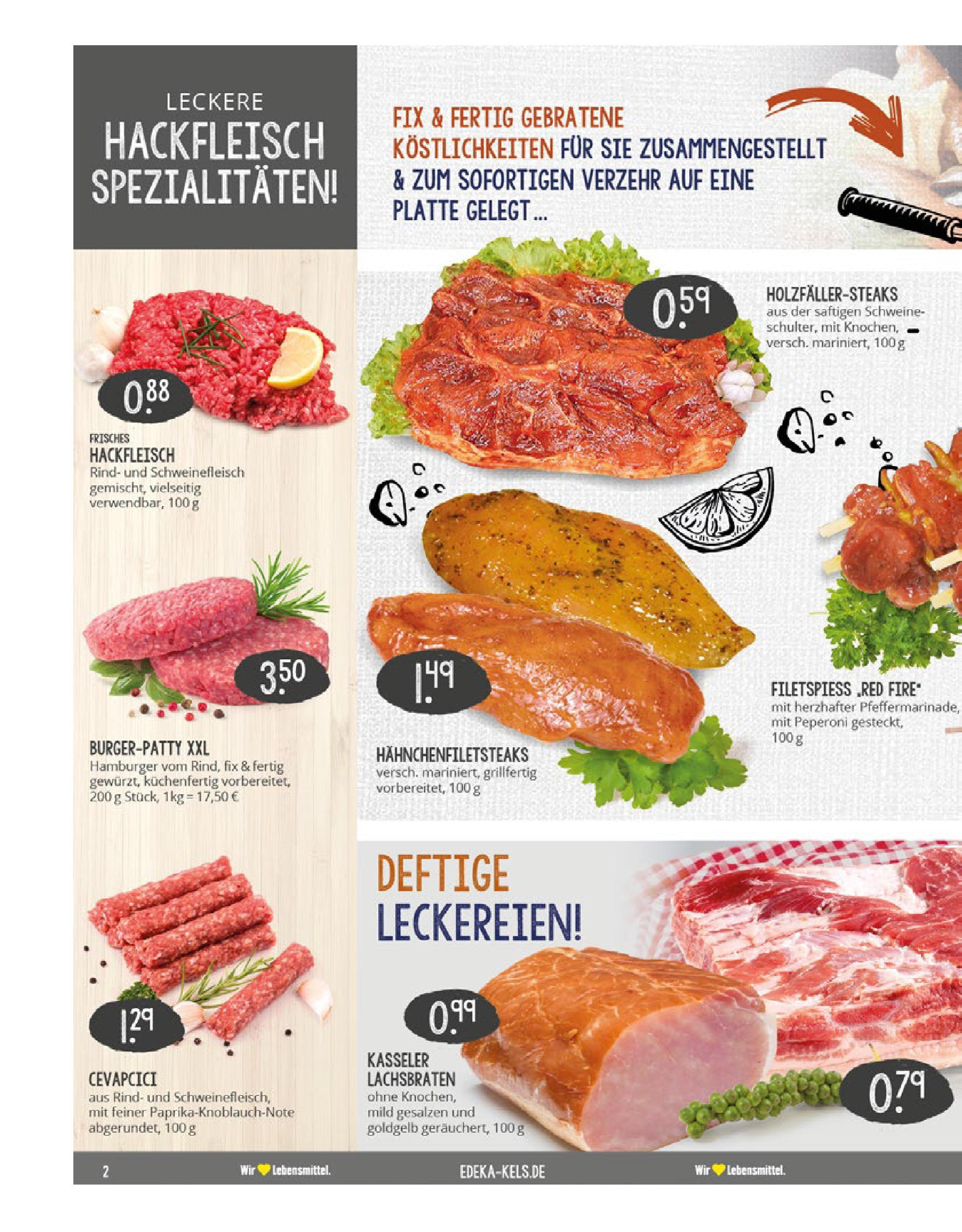 Edeka prospekt Ratingen-Hösel	 (ab 06.07.2025) » Angebote Online | Seite: 2 | Produkte: Cevapcici, Burger, Schweinefleisch, Steak