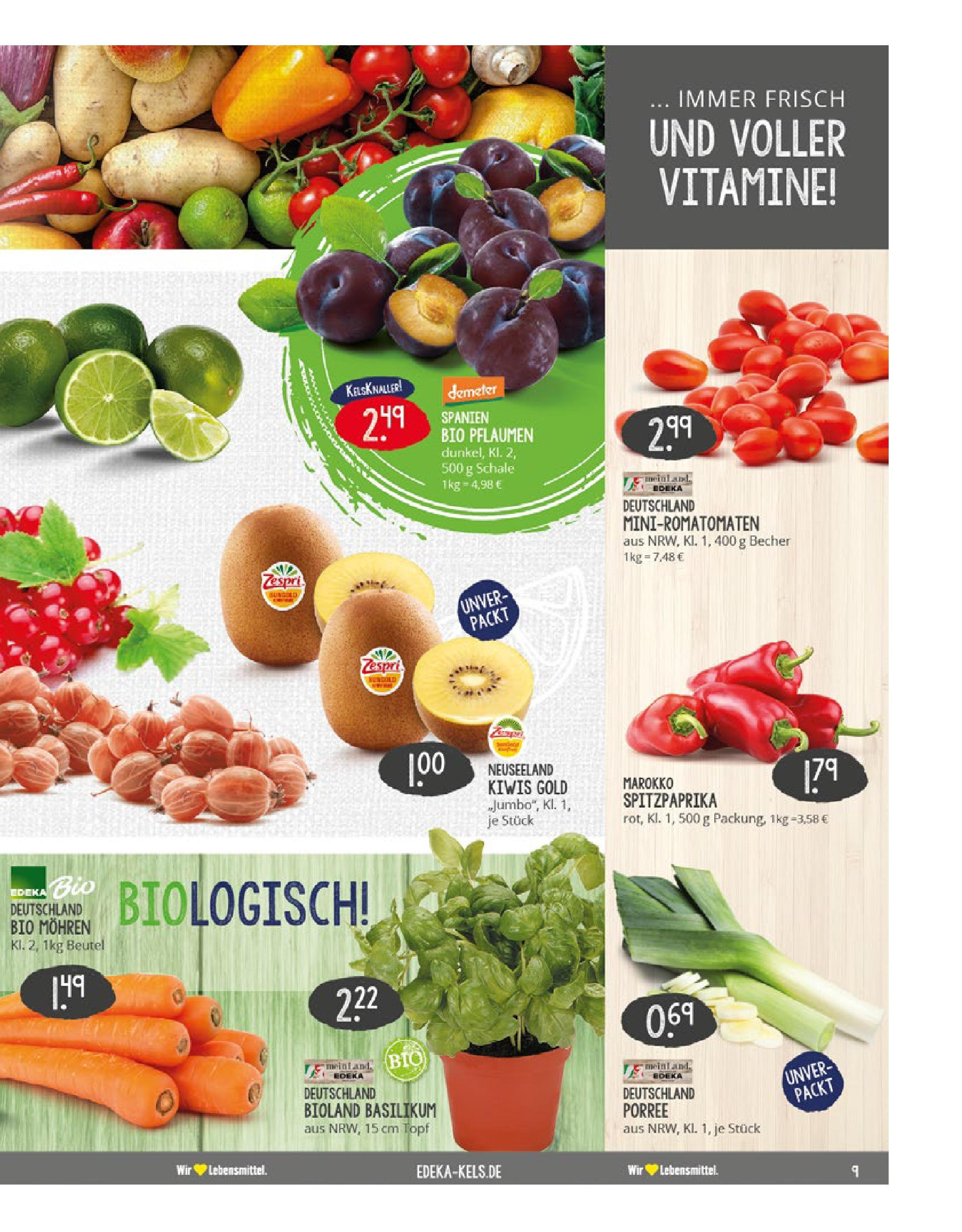 Edeka prospekt Ratingen-Hösel	 (ab 06.07.2025) » Angebote Online | Seite: 9 | Produkte: Pflaumen, Mohren, Kiwi