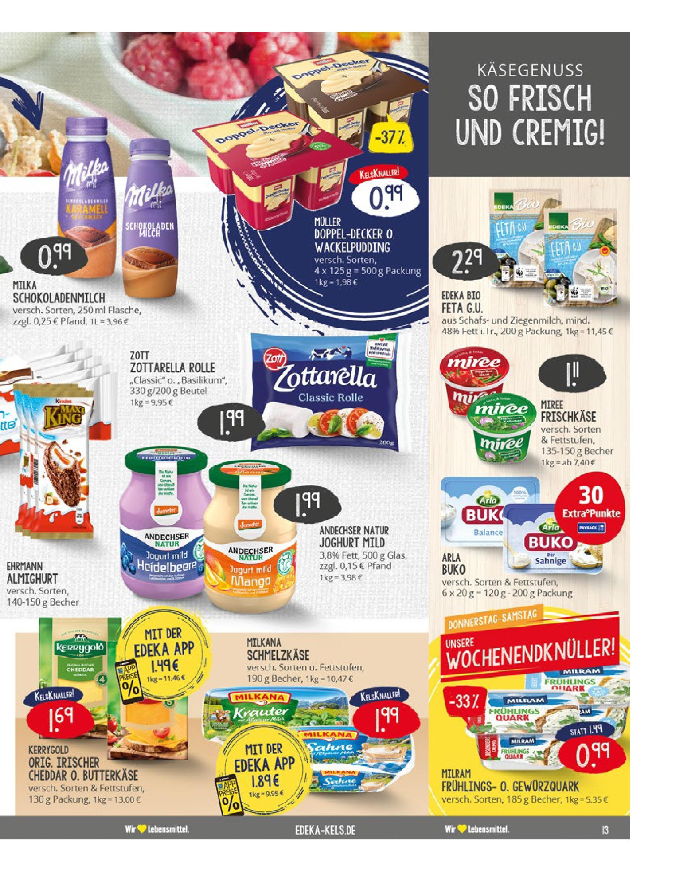 Edeka prospekt Ratingen-Hösel	 (ab 06.07.2025) » Angebote Online | Seite: 13 | Produkte: Quark, Milkana, Pudding, Frischkase