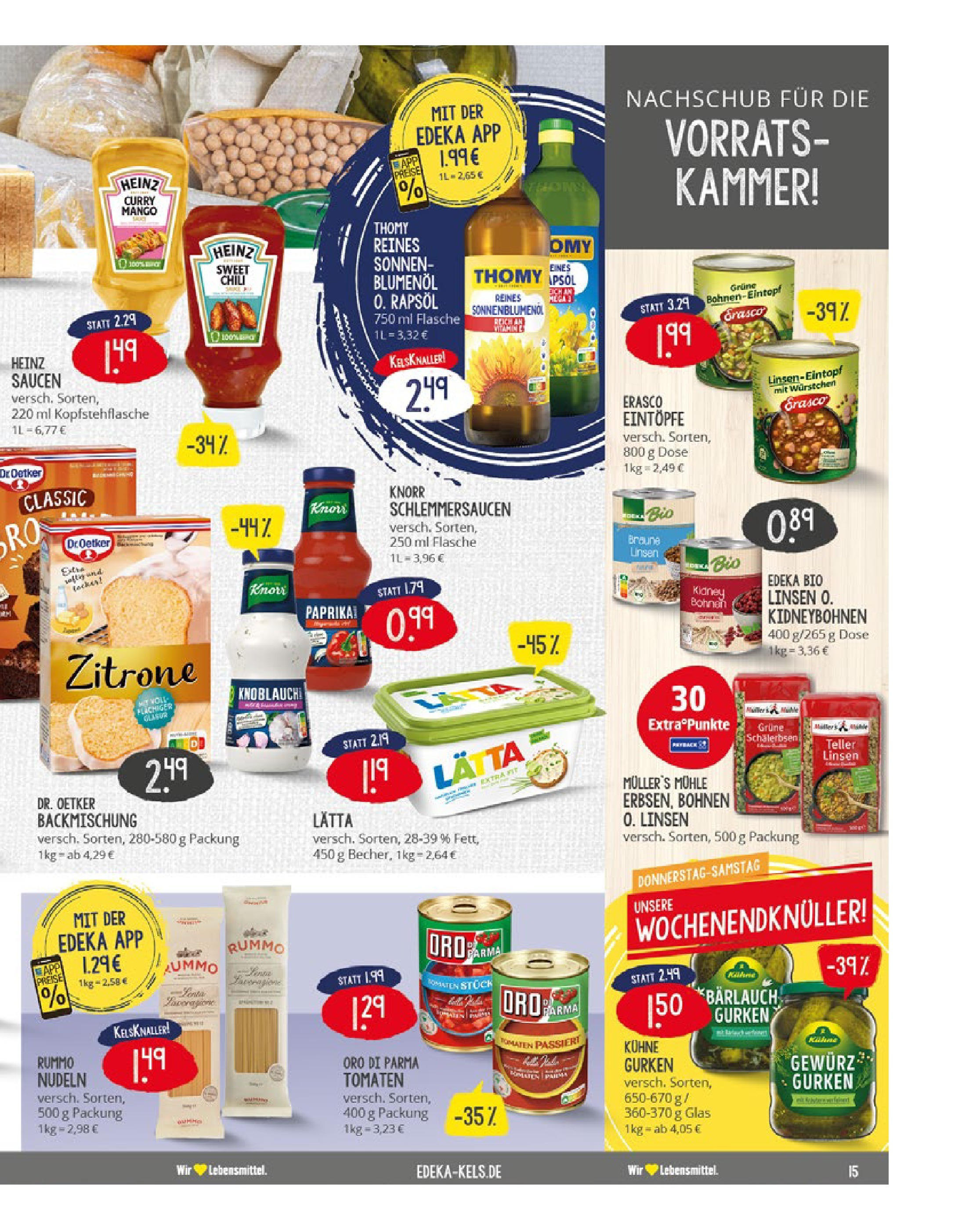 Edeka prospekt Ratingen-Hösel	 (ab 06.07.2025) » Angebote Online | Seite: 15 | Produkte: Tomaten, Knorr, Lätta, Pasta