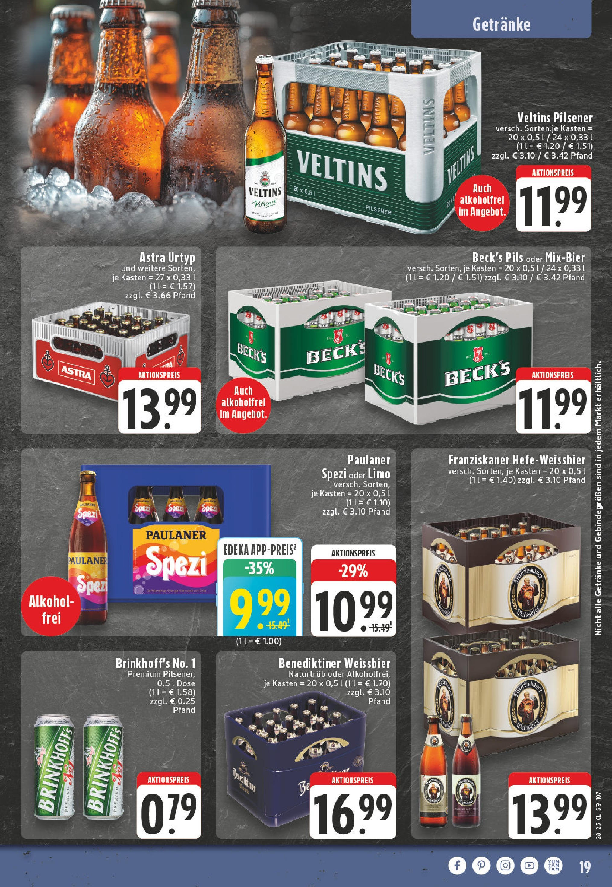 Edeka prospekt Würselen	 (ab 06.07.2025) » Angebote Online | Seite: 19 | Produkte: Weißbier, Pils, Paulaner, Veltins