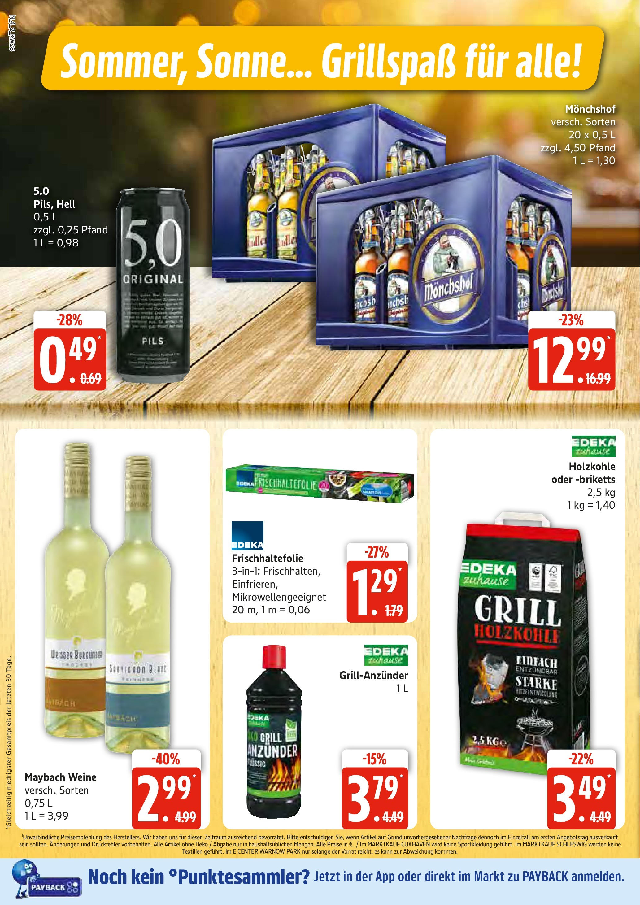 Edeka prospekt Rostock	 (ab 06.07.2025) » Angebote Online | Seite: 4 | Produkte: Monchshof, Grill, Pils