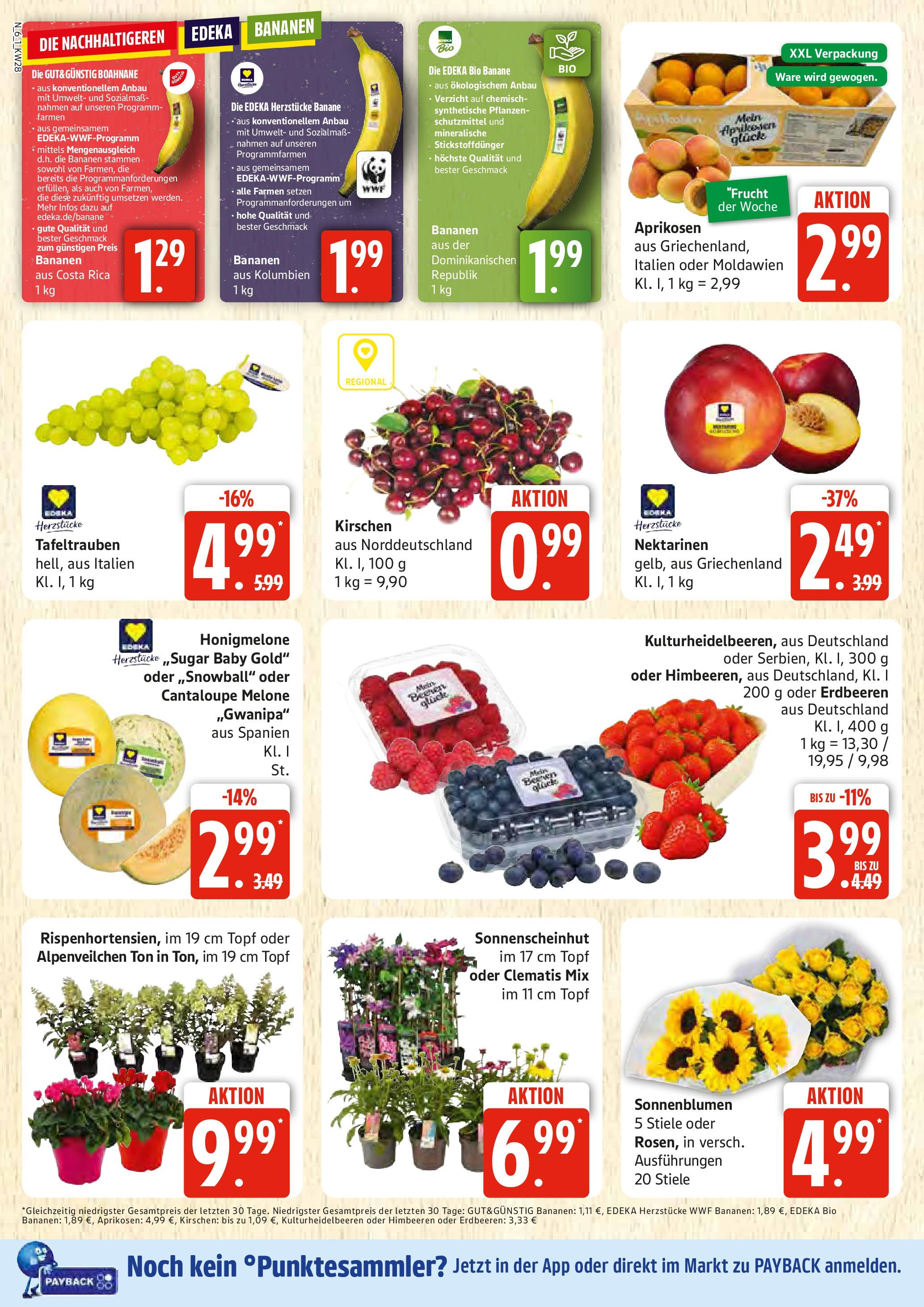 Edeka prospekt Rostock	 (ab 06.07.2025) » Angebote Online | Seite: 6 | Produkte: Bananen, Kirschen, Melone, Erdbeeren