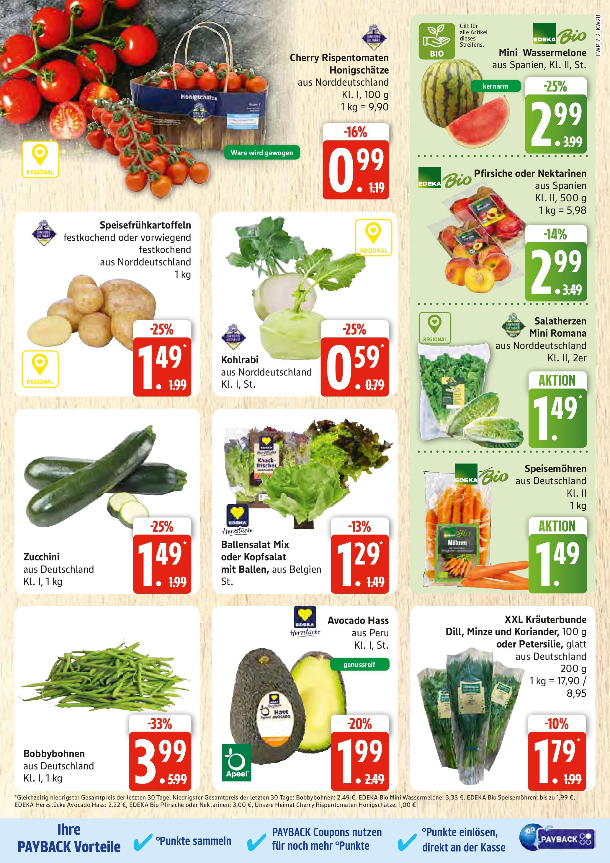 Edeka prospekt Rostock	 (ab 06.07.2025) » Angebote Online | Seite: 7 | Produkte: Kohlrabi, Mohren, Wassermelone, Zucchini