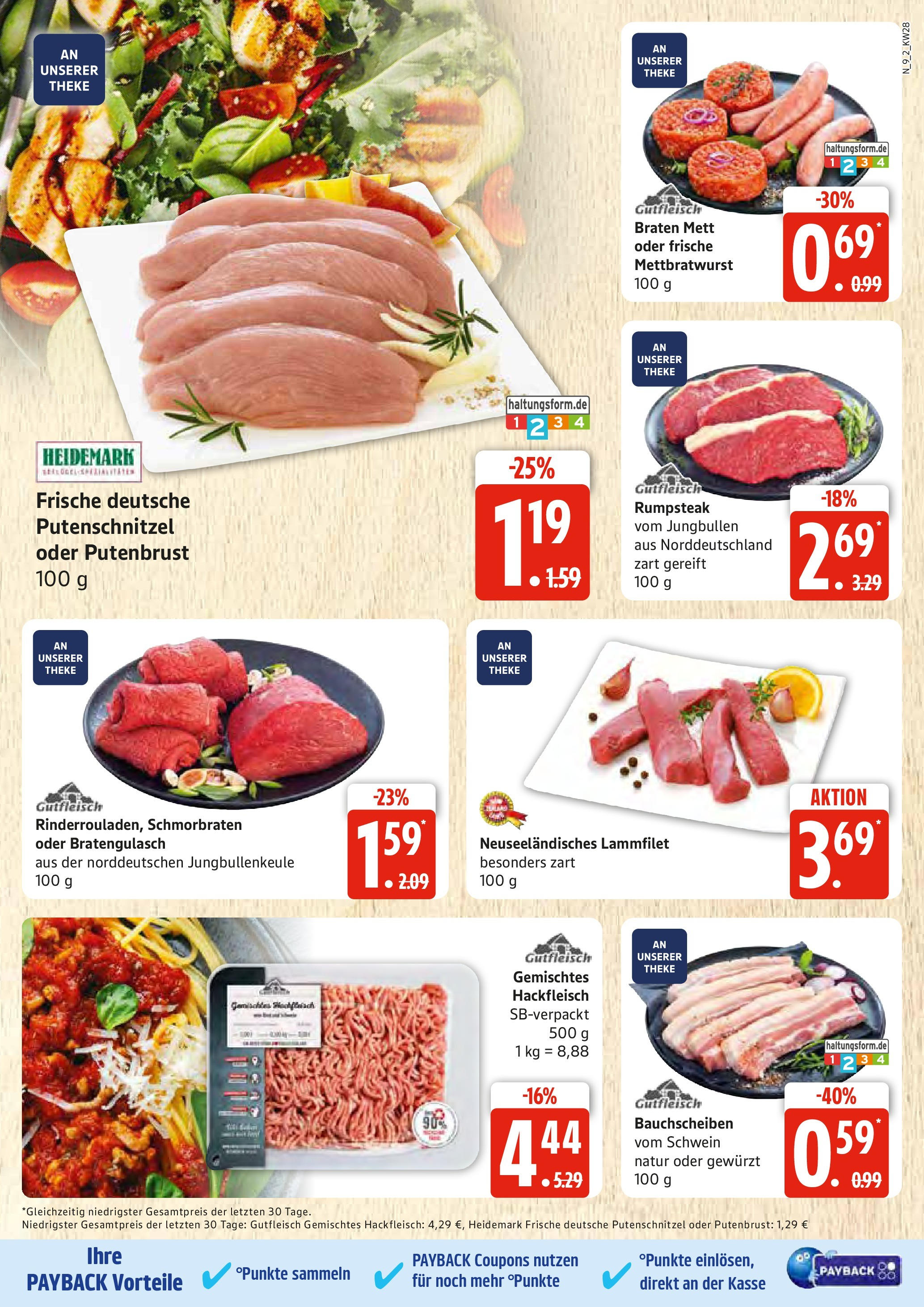 Edeka prospekt Rostock	 (ab 06.07.2025) » Angebote Online | Seite: 9 | Produkte: Rumpsteak, Theke, Putenschnitzel, Hackfleisch