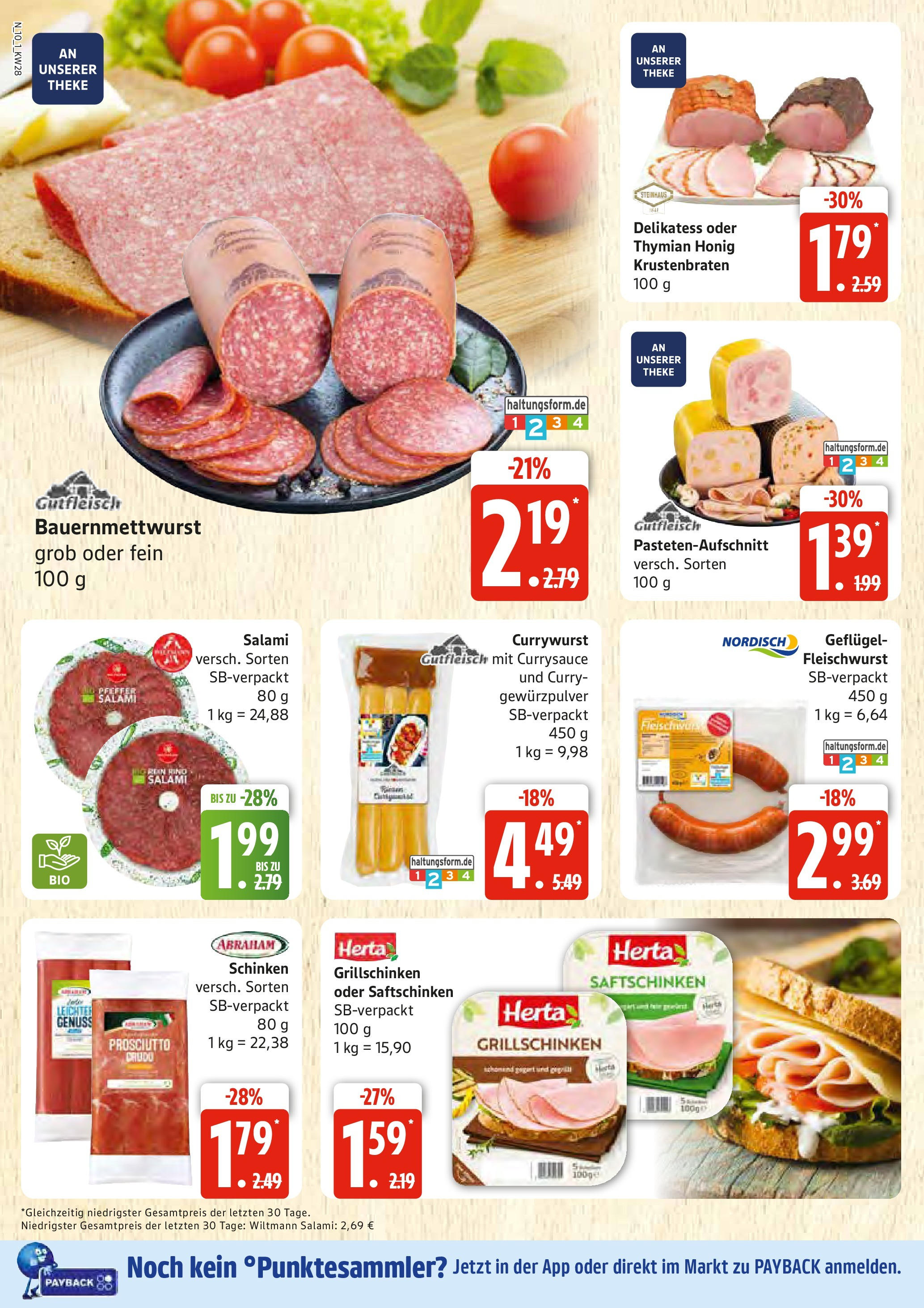 Edeka prospekt Rostock	 (ab 06.07.2025) » Angebote Online | Seite: 10 | Produkte: Theke, Krustenbraten, Salami, Schinken