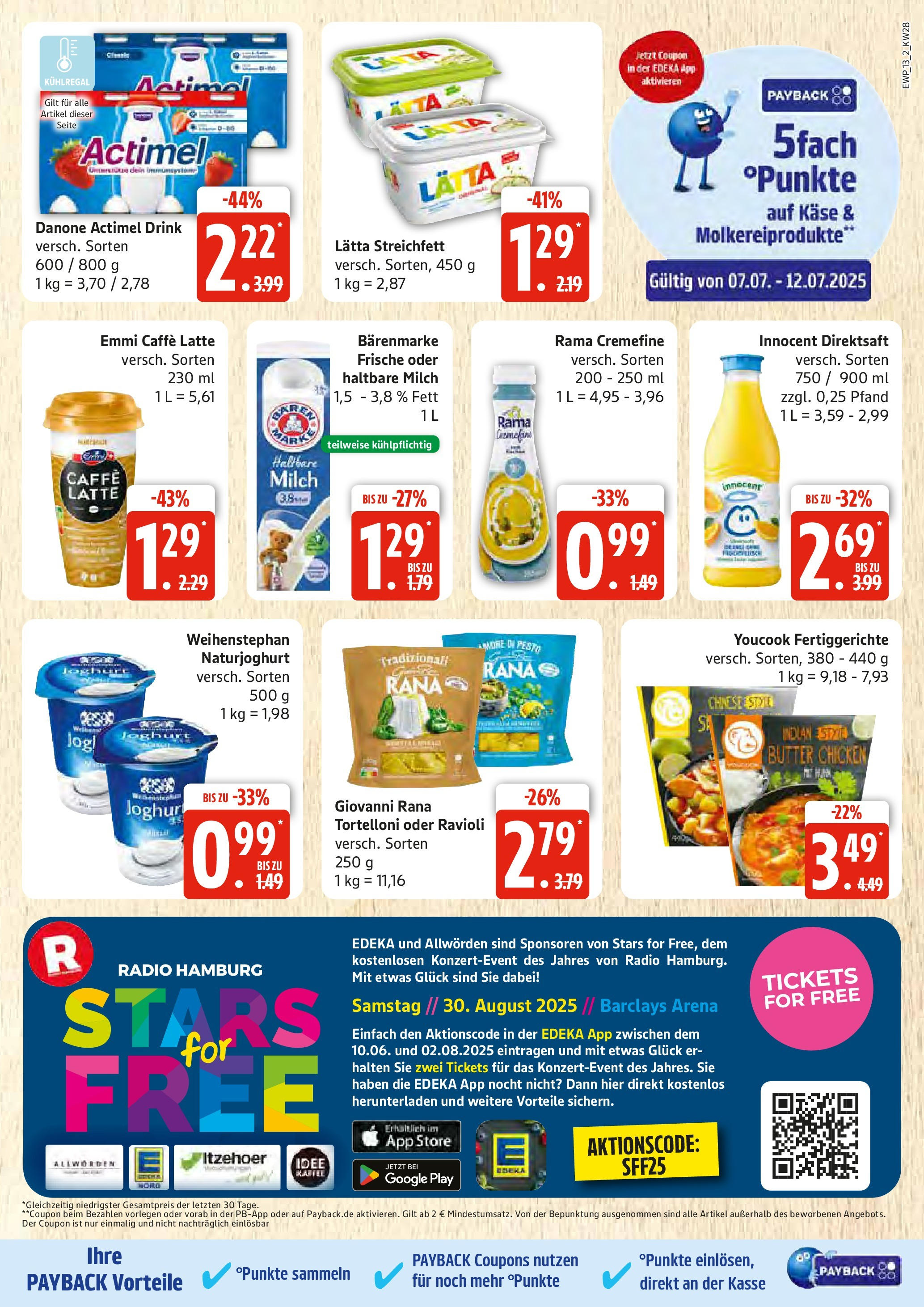 Edeka prospekt Rostock	 (ab 06.07.2025) » Angebote Online | Seite: 13 | Produkte: Butter, Käse, Joghurt, Fertiggerichte