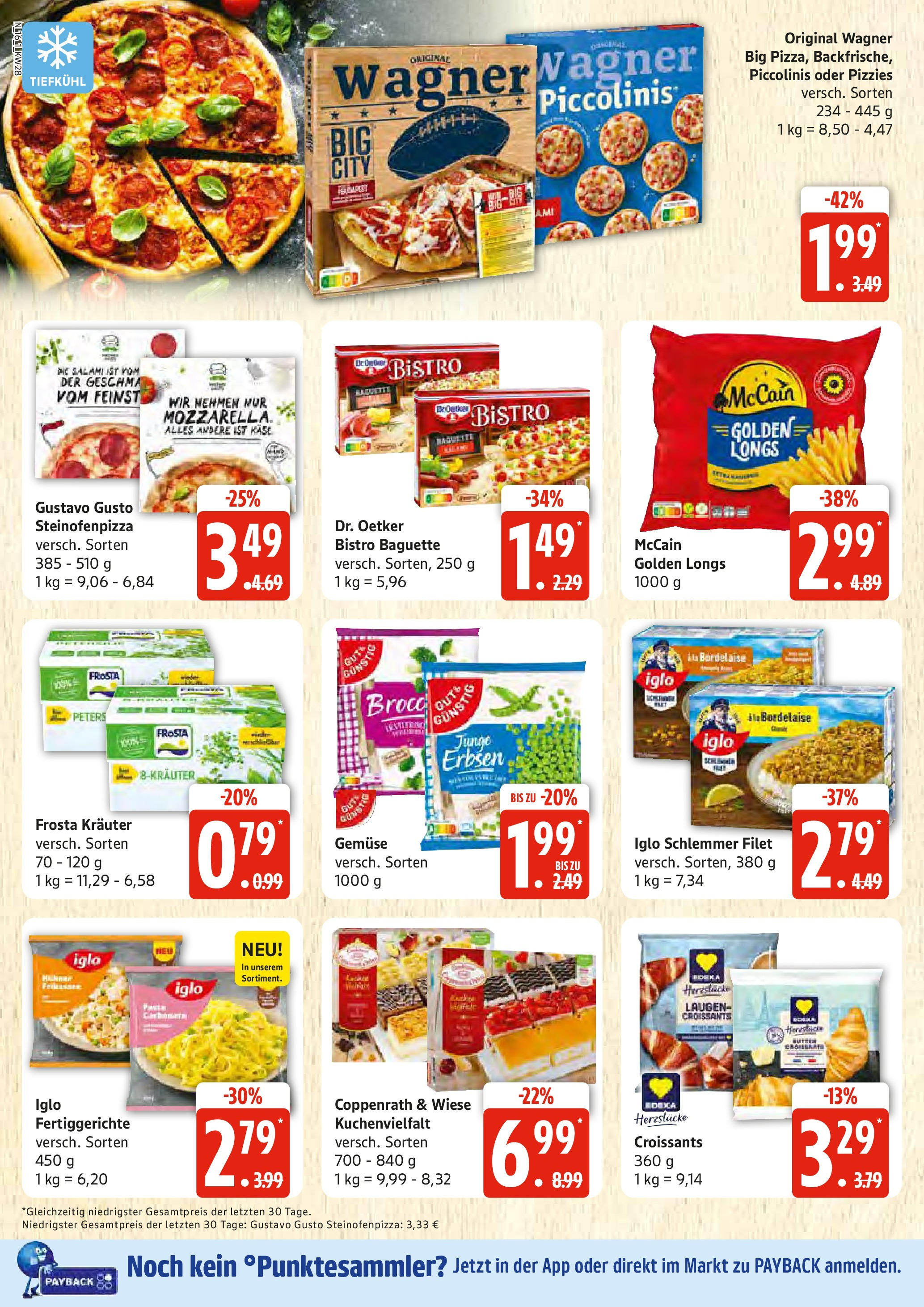 Edeka prospekt Rostock	 (ab 06.07.2025) » Angebote Online | Seite: 16 | Produkte: Gustavo gusto, Iglo, Piccolinis, Pasta