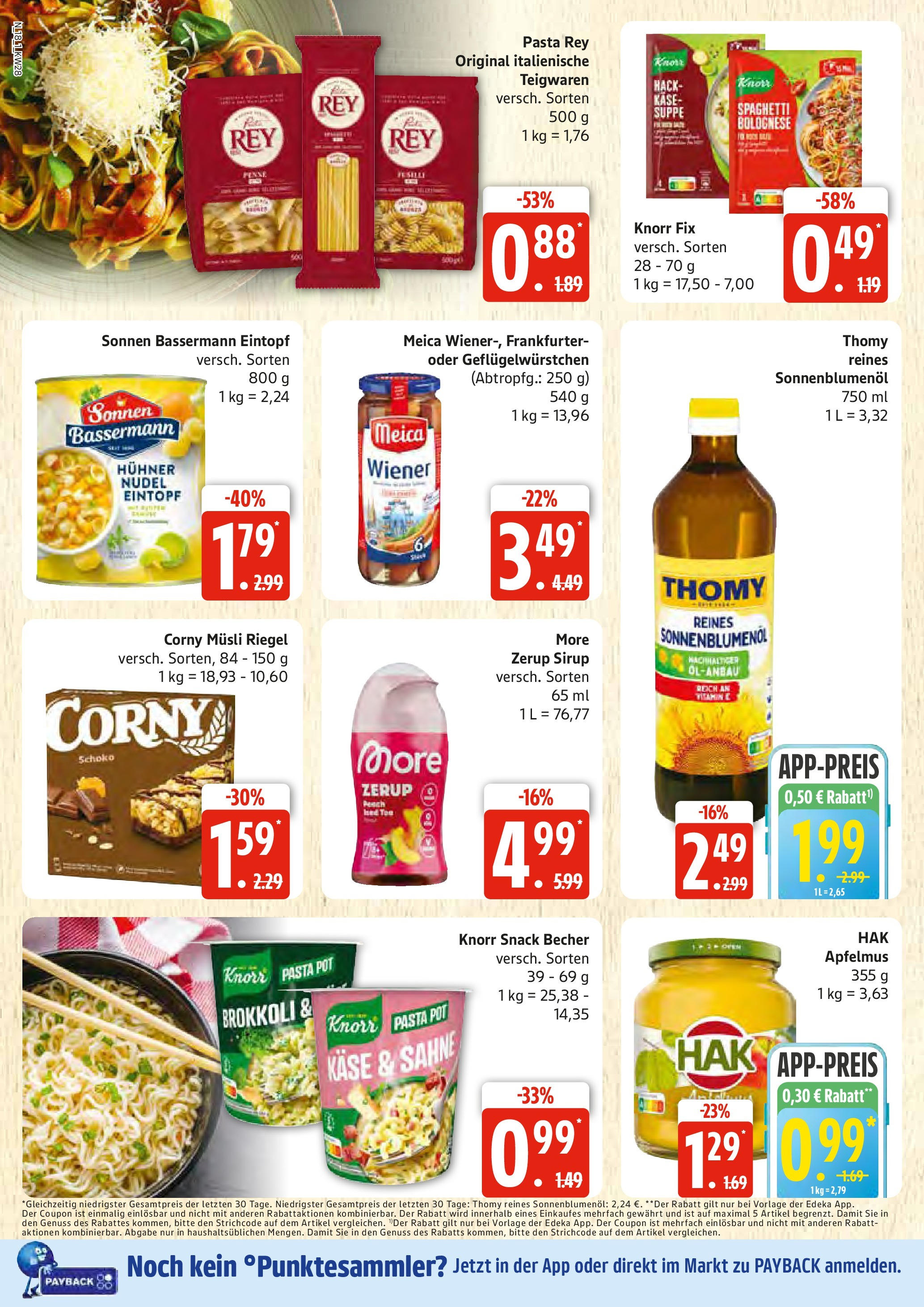 Edeka prospekt Rostock	 (ab 06.07.2025) » Angebote Online | Seite: 18 | Produkte: Knorr fix, Sonnenblumenol, Knorr, Sahne