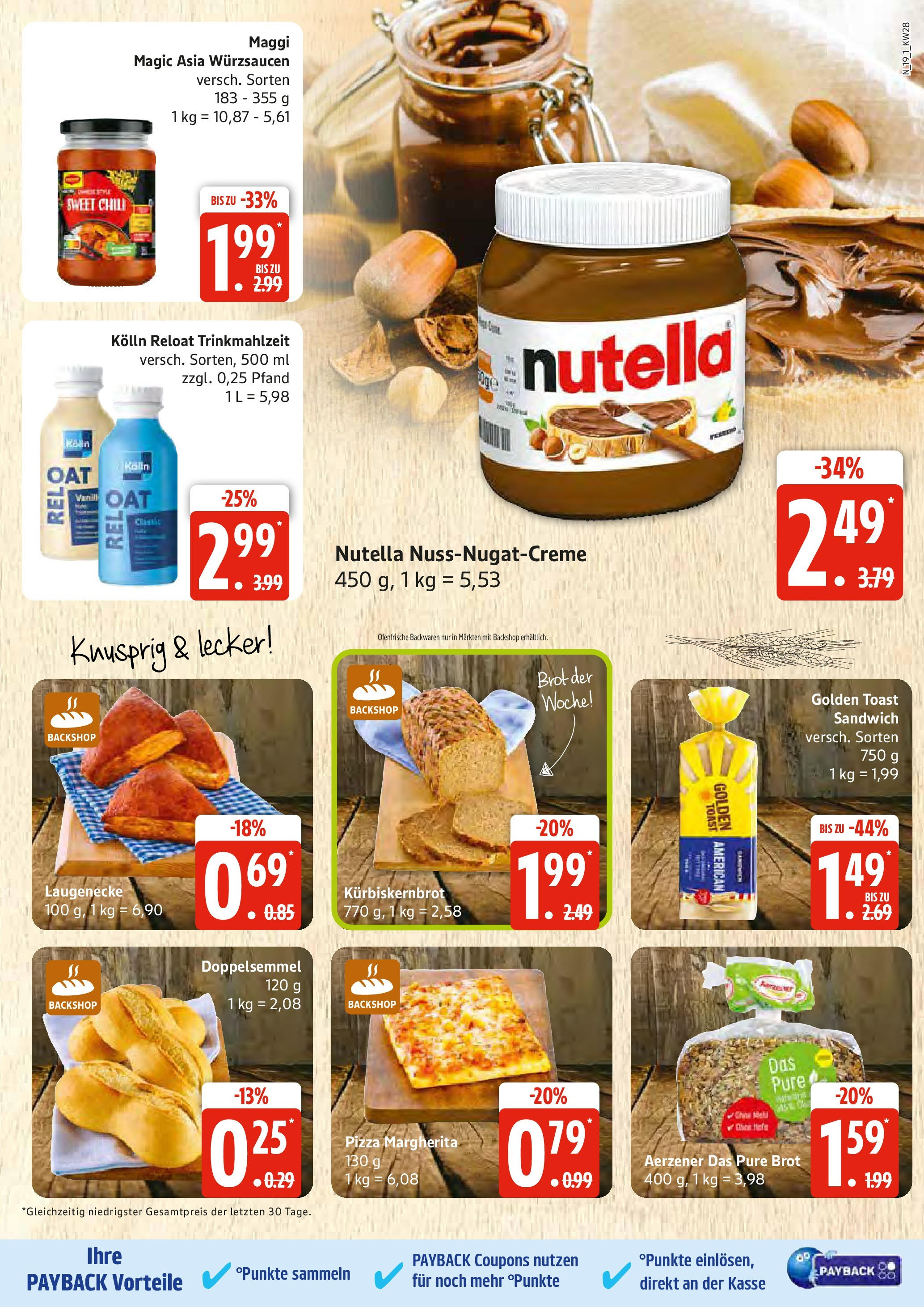 Edeka prospekt Rostock	 (ab 06.07.2025) » Angebote Online | Seite: 19 | Produkte: Kolln, Toast, Nutella, Brot