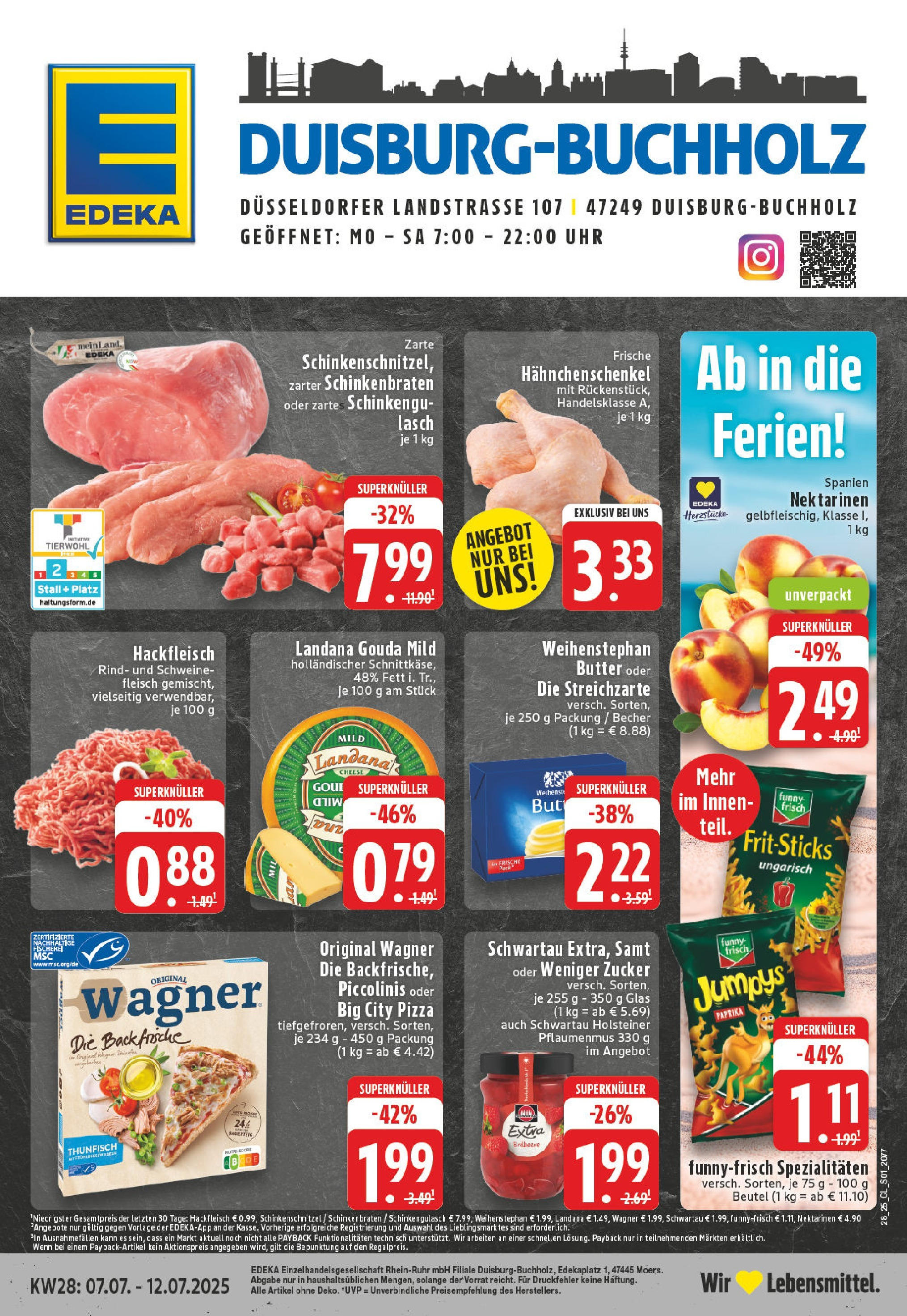 Edeka prospekt Duisburg	 (ab 06.07.2025) » Angebote Online | Seite: 1 | Produkte: Butter, Nektarinen, Schwartau extra, Uhr