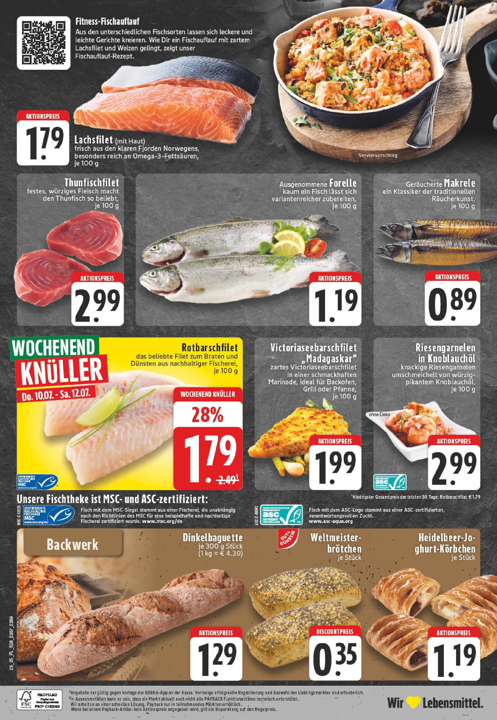 Edeka prospekt Herne - Eickel	 (ab 06.07.2025) » Angebote Online | Seite: 28 | Produkte: Thunfisch, Baguette, Fisch, Fleisch
