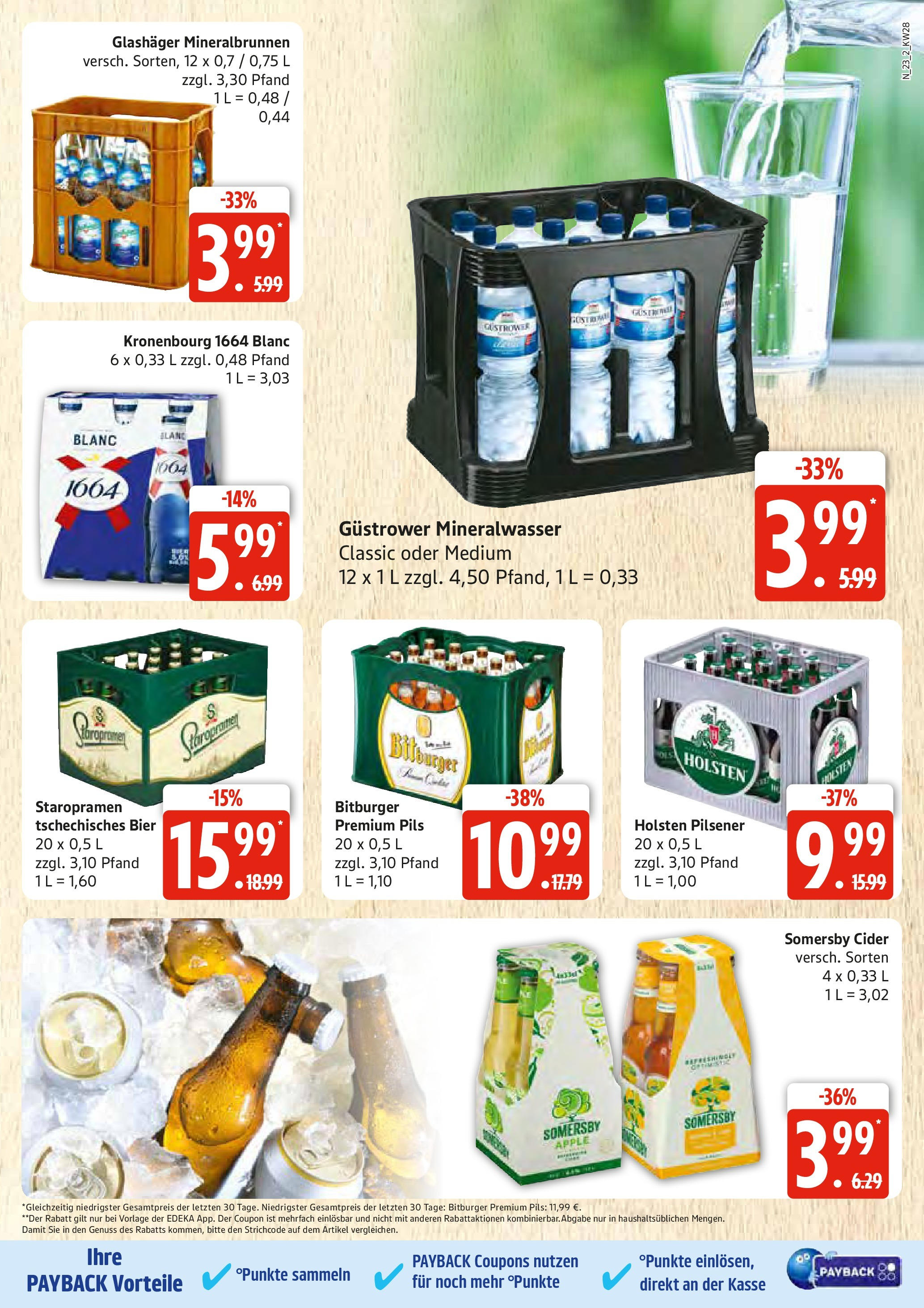 Edeka prospekt Rostock	 (ab 06.07.2025) » Angebote Online | Seite: 23 | Produkte: Bitburger, Pils, Mineralwasser, Apple