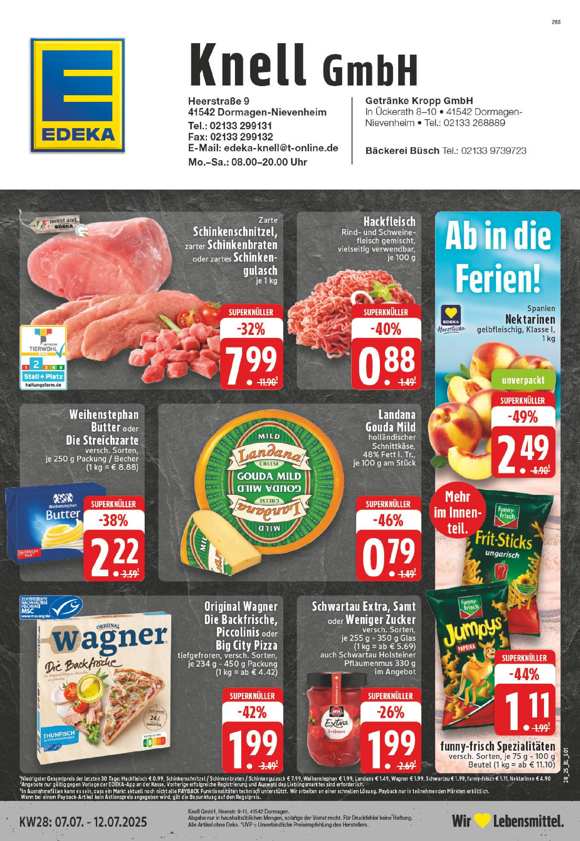 Edeka prospekt Dormagen-Nievenheim	 (ab 06.07.2025) » Angebote Online | Seite: 1 | Produkte: Paprika, Gulasch, Piccolinis, Hackfleisch