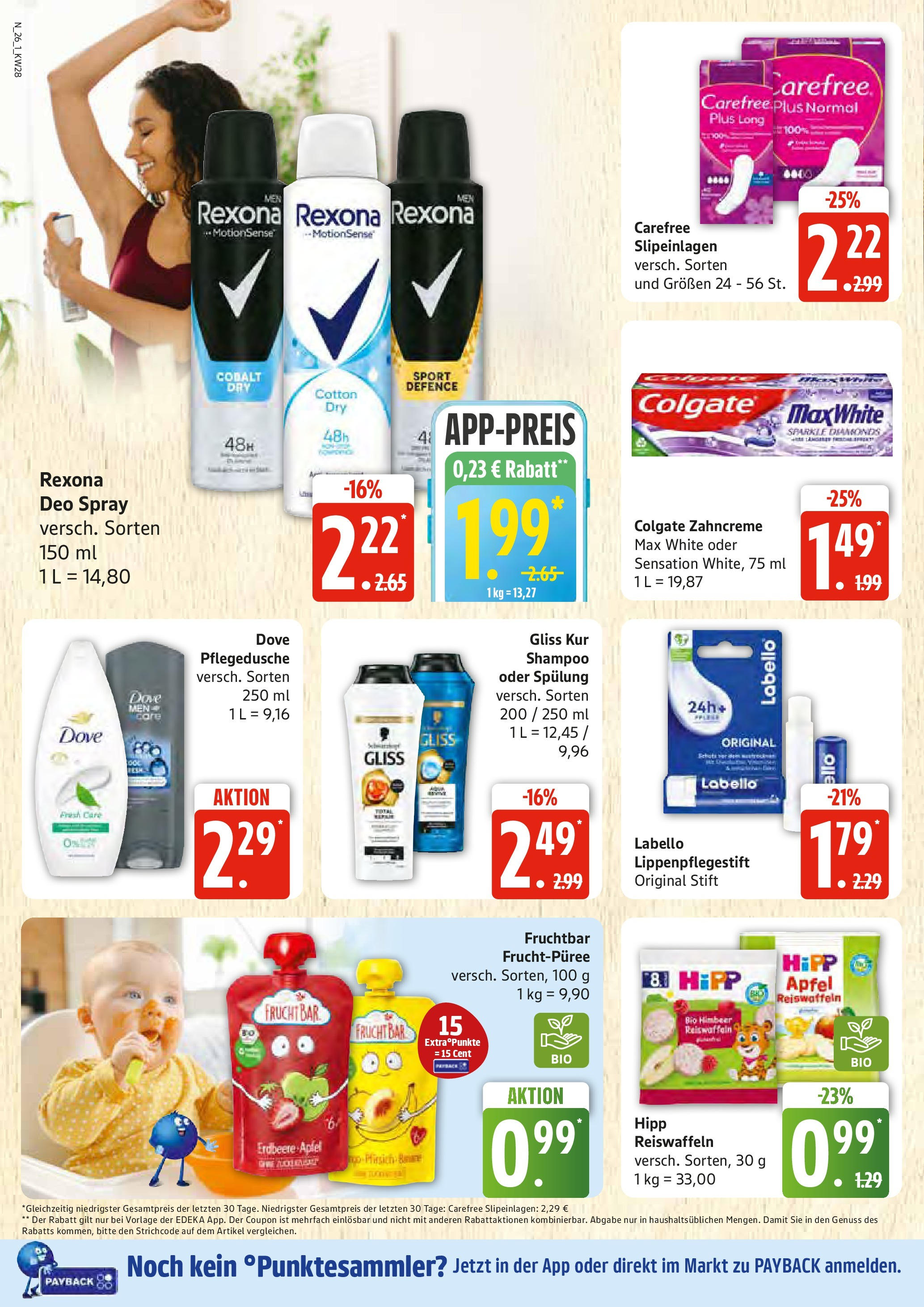 Edeka prospekt Rostock	 (ab 06.07.2025) » Angebote Online | Seite: 26 | Produkte: Äpfel, Spülung, Deodorant, Shower Gel