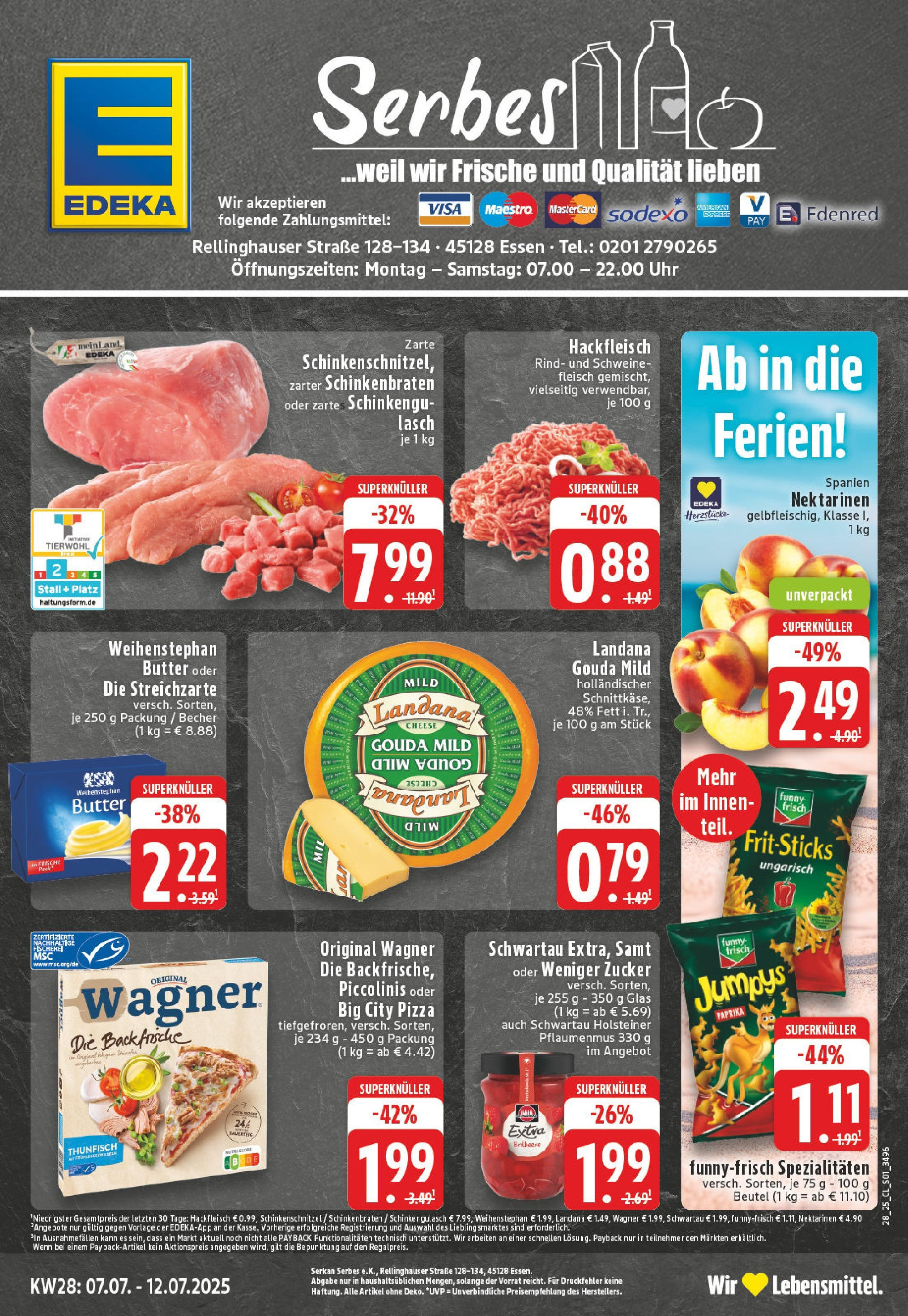 EDEKA Prospekt ab 07.07.2025 - Prospekt Essen Online Vorschau von dem Prospekt des Geschäftes Edeka, gültig ab dem 07.07.2025