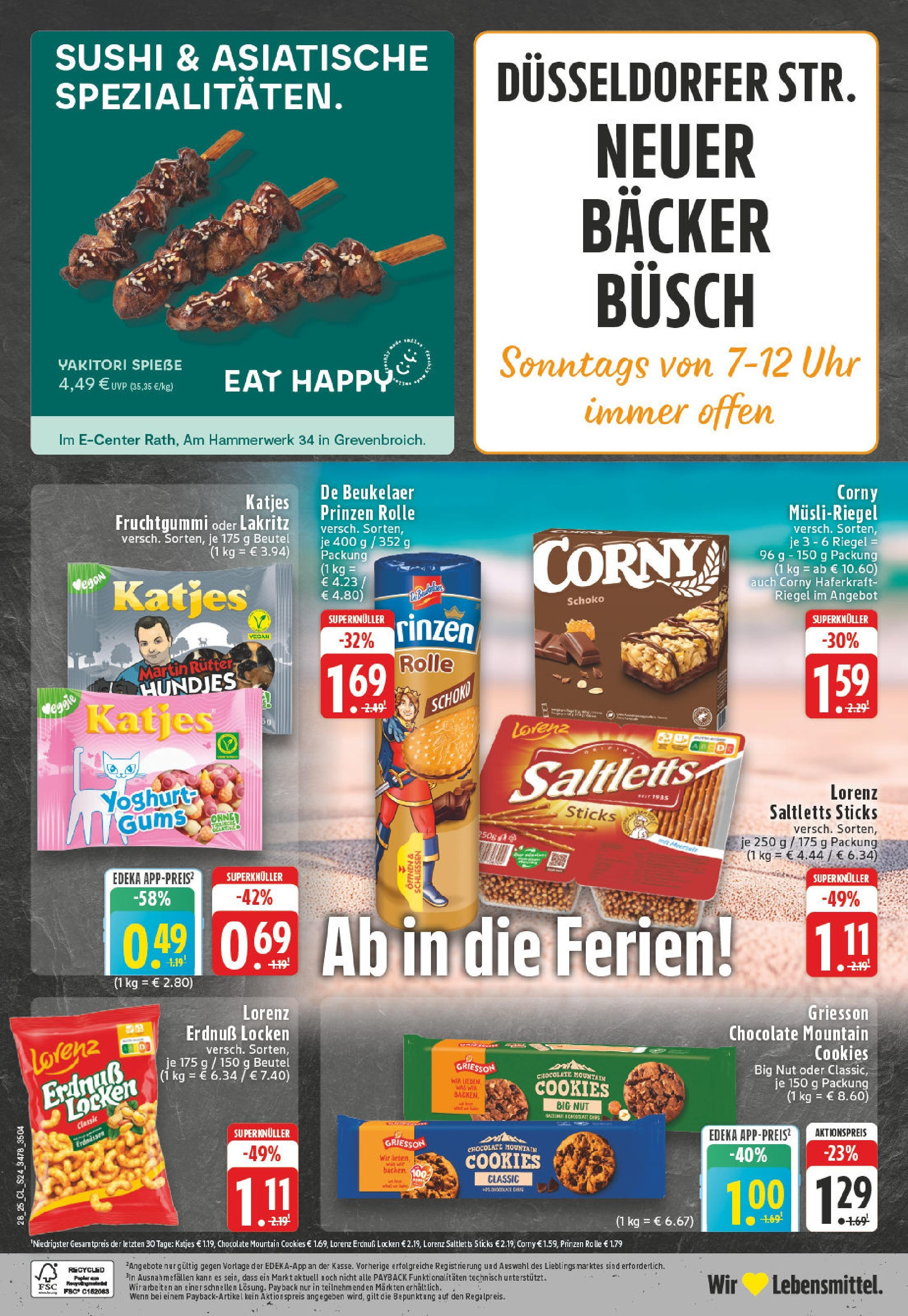 Edeka prospekt Meerbusch	 (ab 06.07.2025) » Angebote Online | Seite: 24 | Produkte: Katjes, Spieße, Uhr