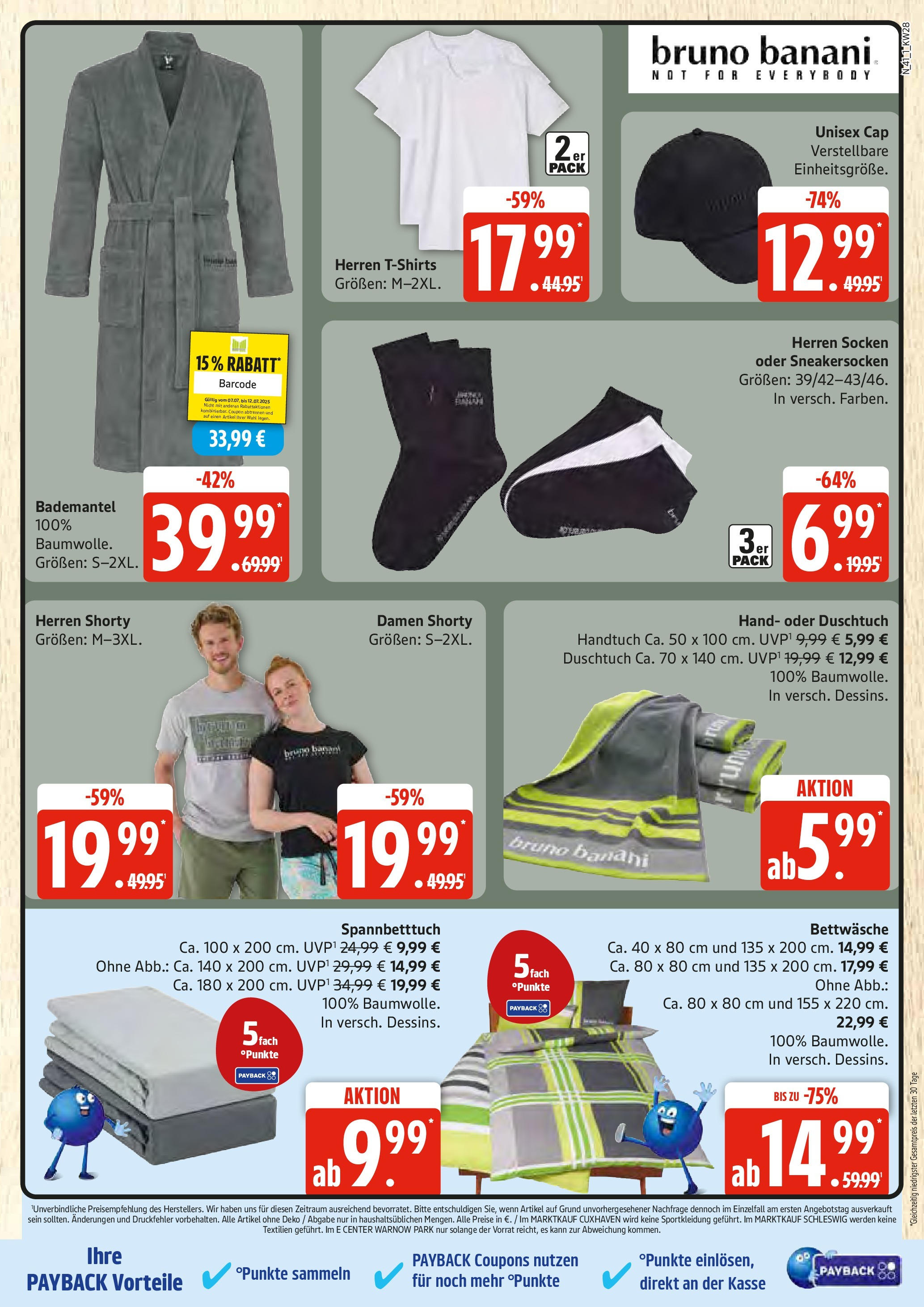 Edeka prospekt Rostock	 (ab 06.07.2025) » Angebote Online | Seite: 41 | Produkte: T-Shirt, Bettwäsche, Socken, Bademantel