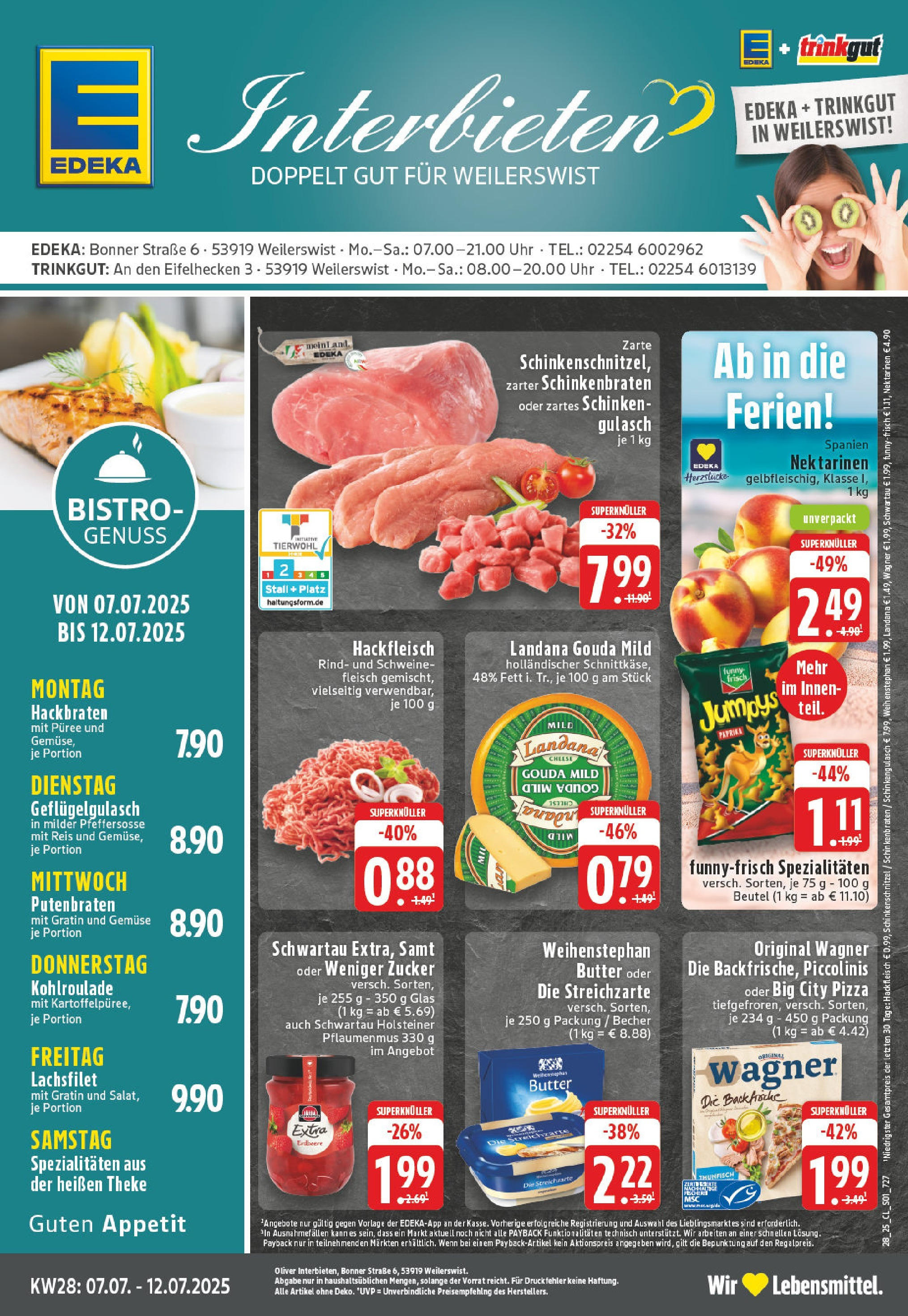 Edeka prospekt Weilerswist	 (ab 06.07.2025) » Angebote Online | Seite: 1 | Produkte: Butter, Pizza, Chips, Fleisch