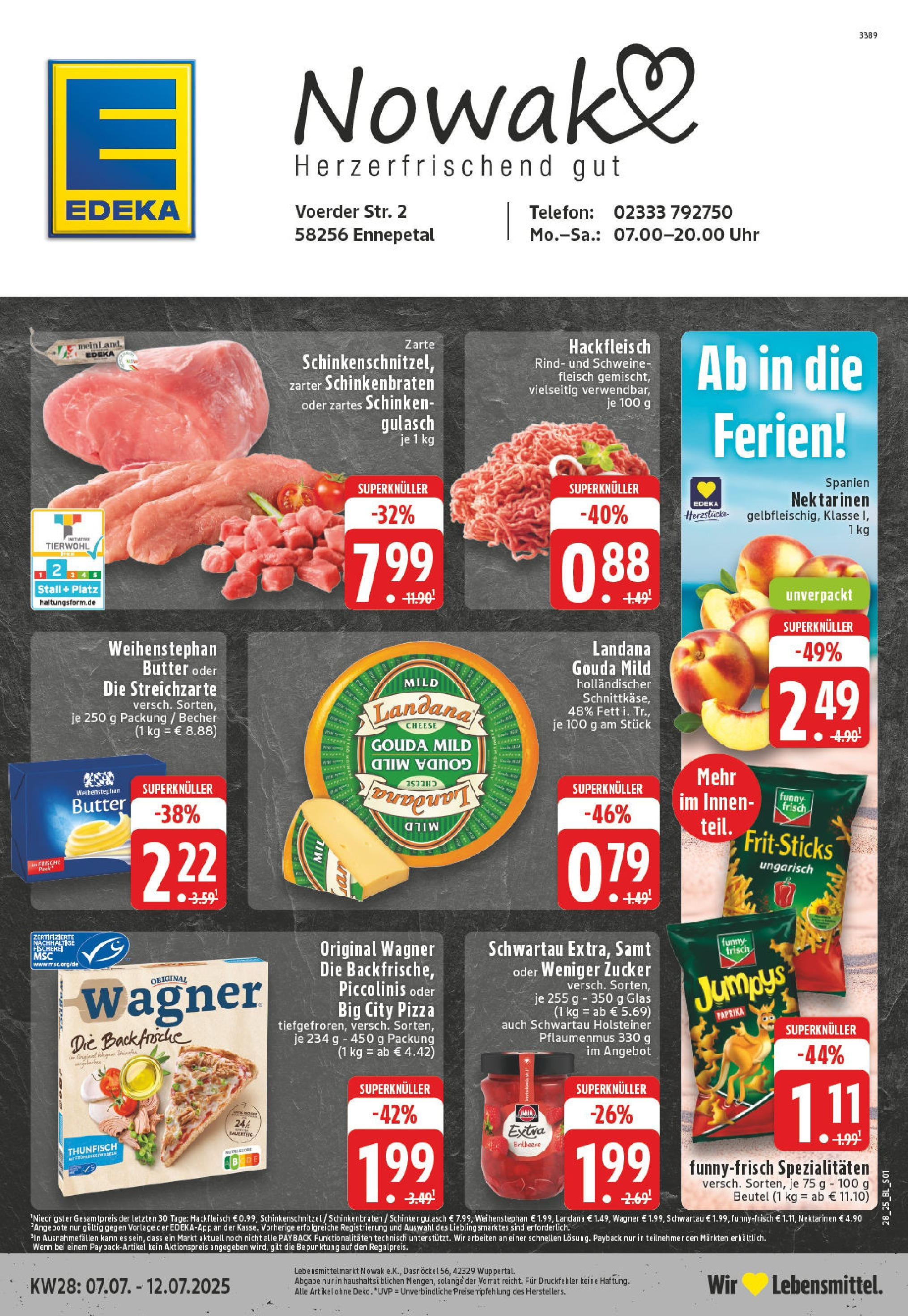 Edeka prospekt Ennepetal	 (ab 06.07.2025) » Angebote Online | Seite: 1 | Produkte: Butter, Thunfisch, Piccolinis, Schinken