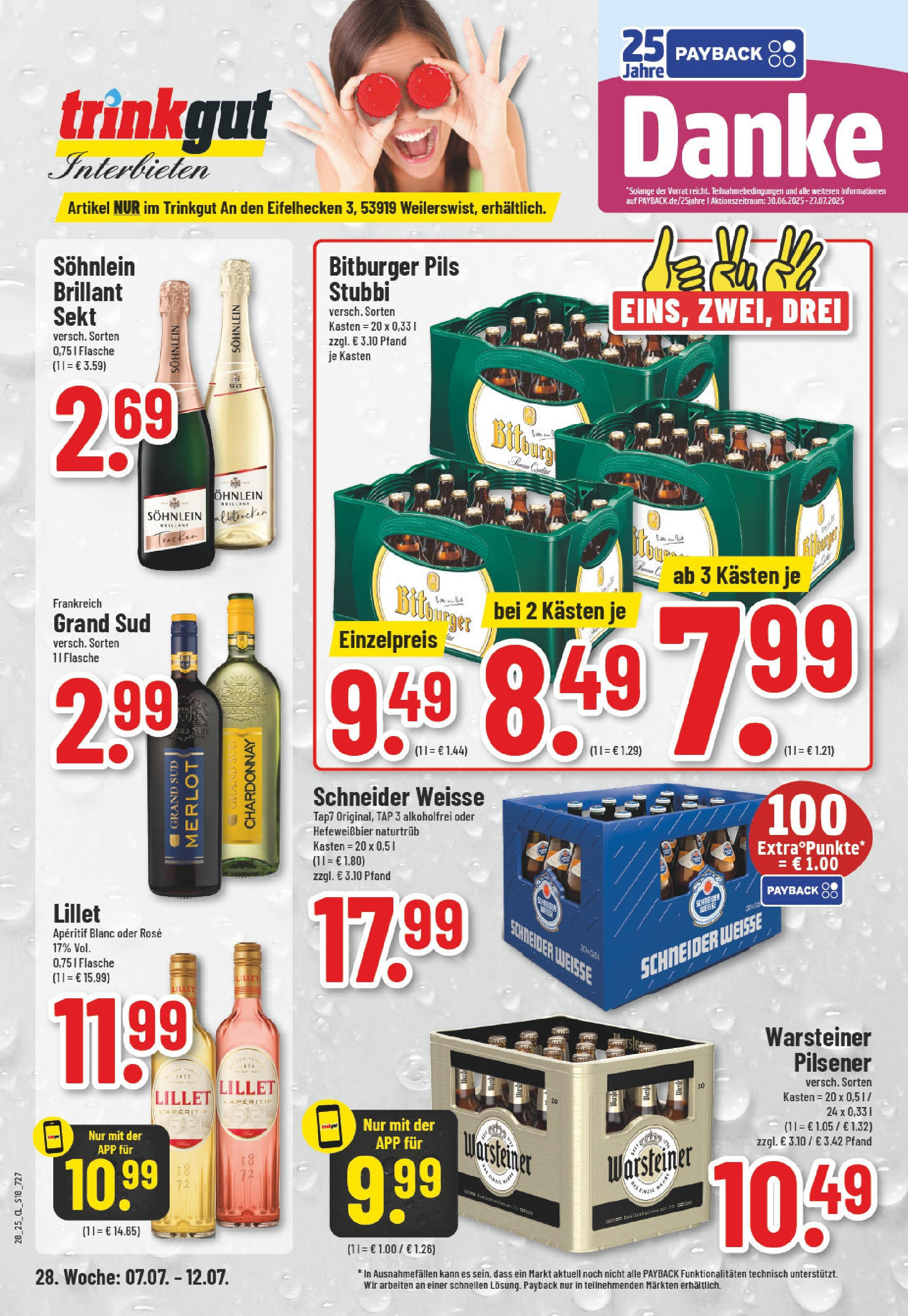 Edeka prospekt Weilerswist	 (ab 06.07.2025) » Angebote Online | Seite: 18 | Produkte: Bitburger, Merlot, Lillet, Warsteiner