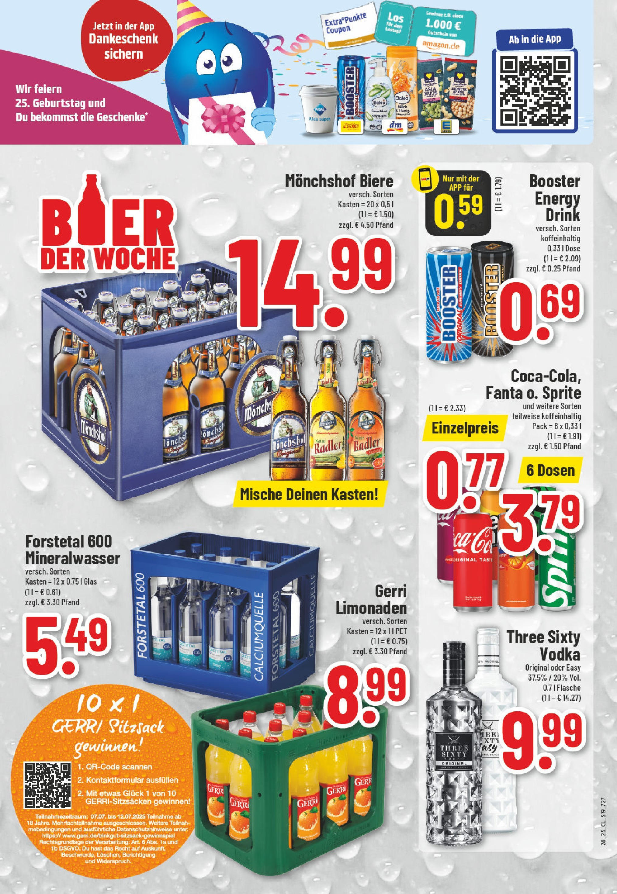 Edeka prospekt Weilerswist	 (ab 06.07.2025) » Angebote Online | Seite: 19 | Produkte: Monchshof, Energy, Mineralwasser, Vodka