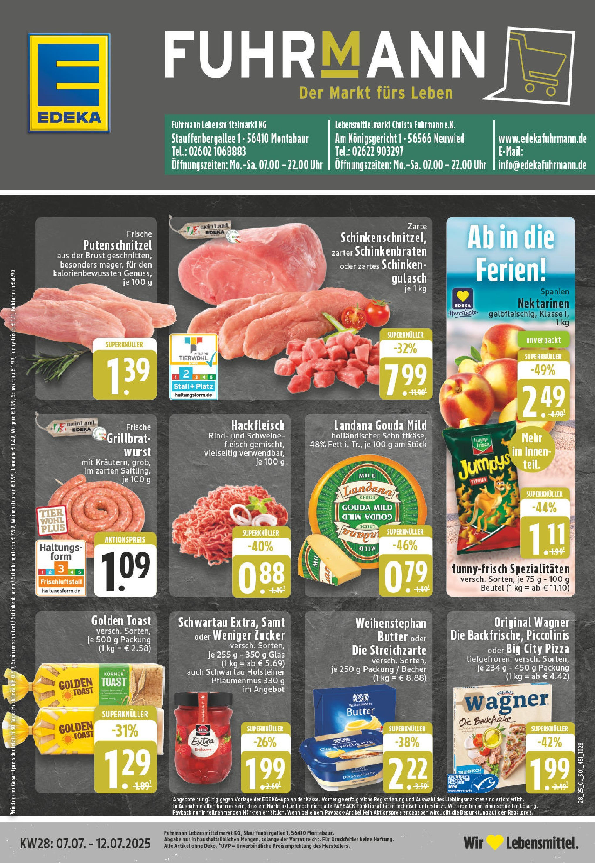 Edeka prospekt Neuwied	 (ab 06.07.2025) » Angebote Online | Seite: 1 | Produkte: Butter, Gulasch, Zucker, Uhr