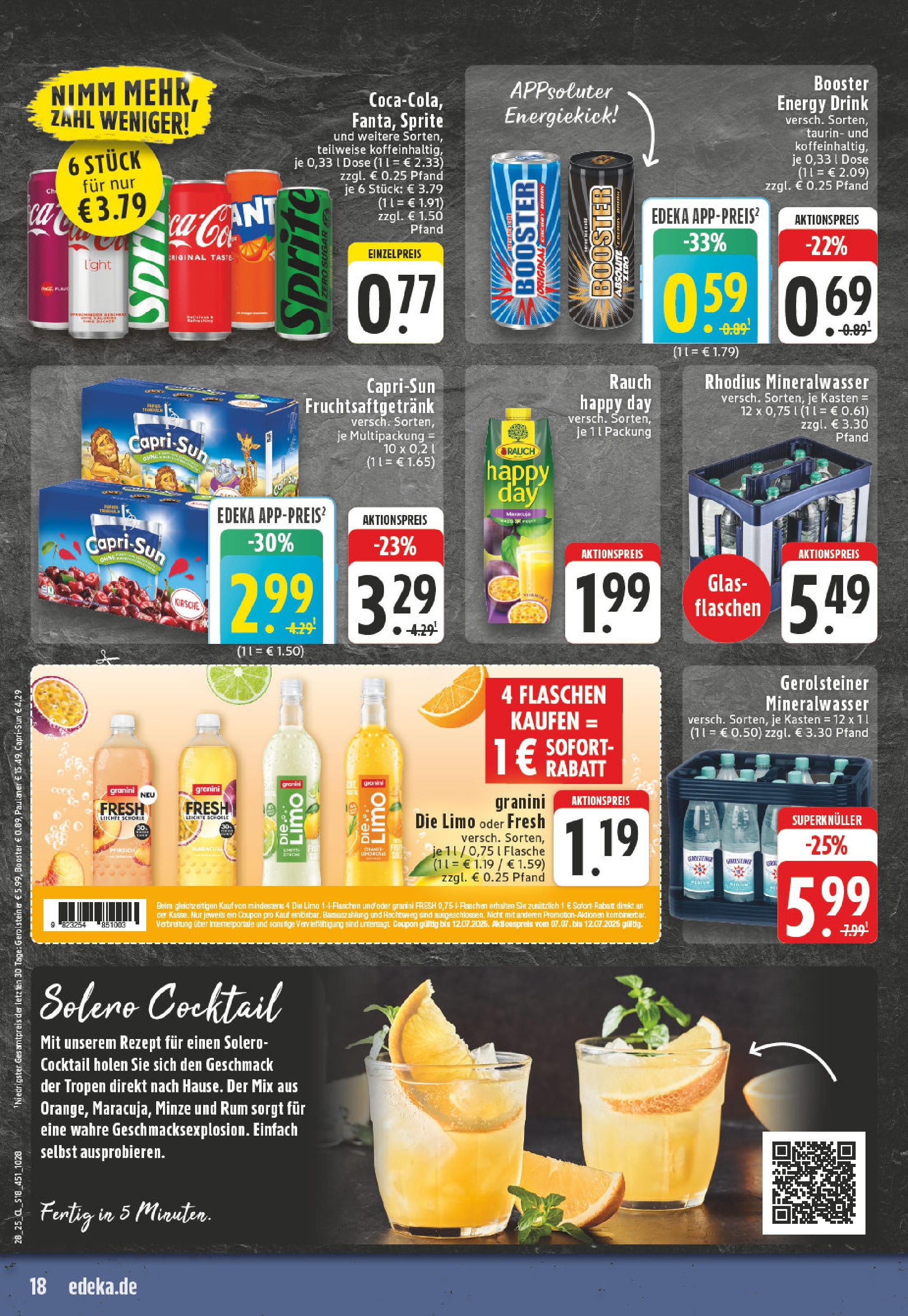 Edeka prospekt Neuwied	 (ab 06.07.2025) » Angebote Online | Seite: 18 | Produkte: Energy, Rum, Granini, Granini die limo