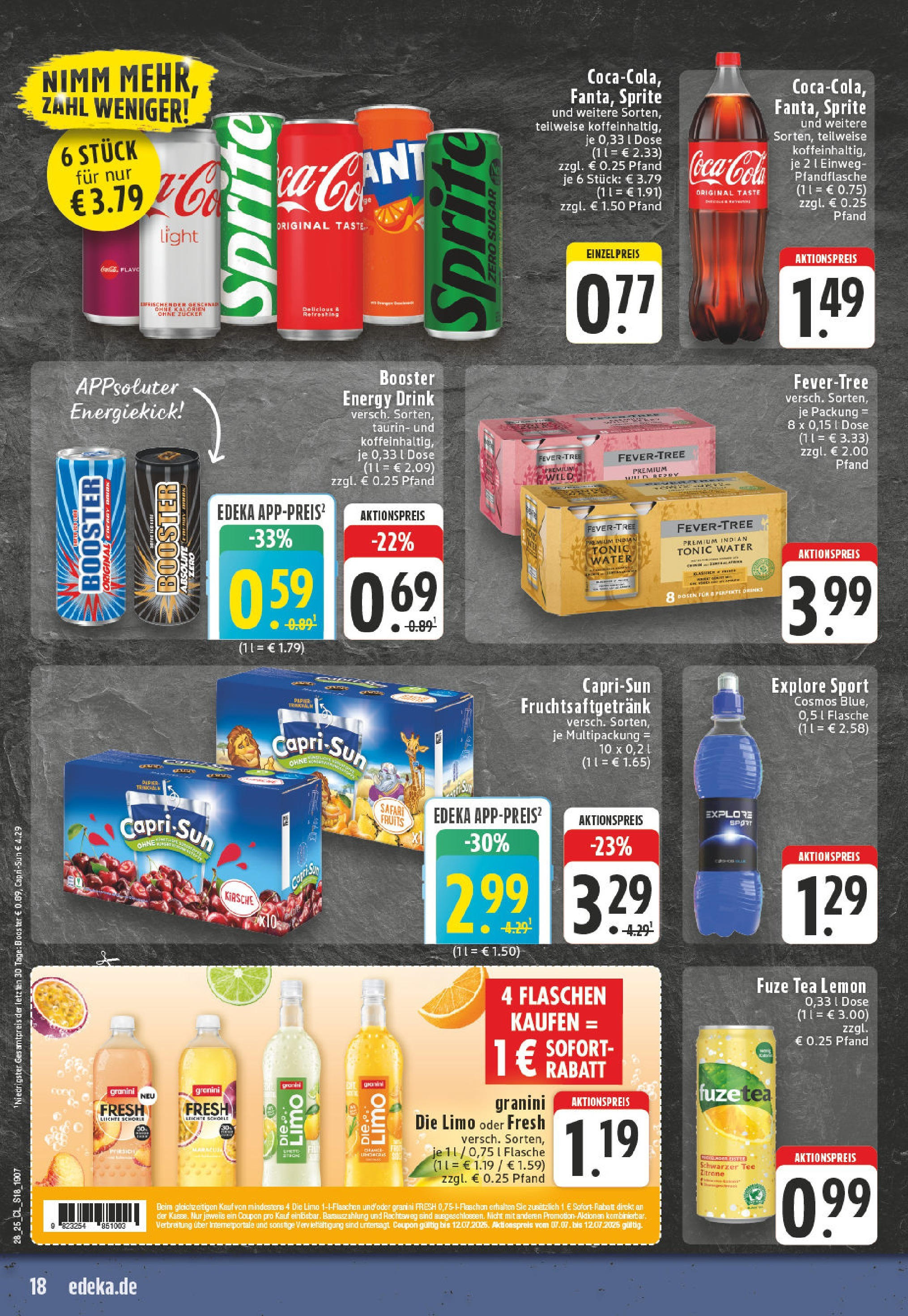 Edeka prospekt Paderborn	 (ab 06.07.2025) » Angebote Online | Seite: 18 | Produkte: Sprite, Energy, Zitrone, Tee