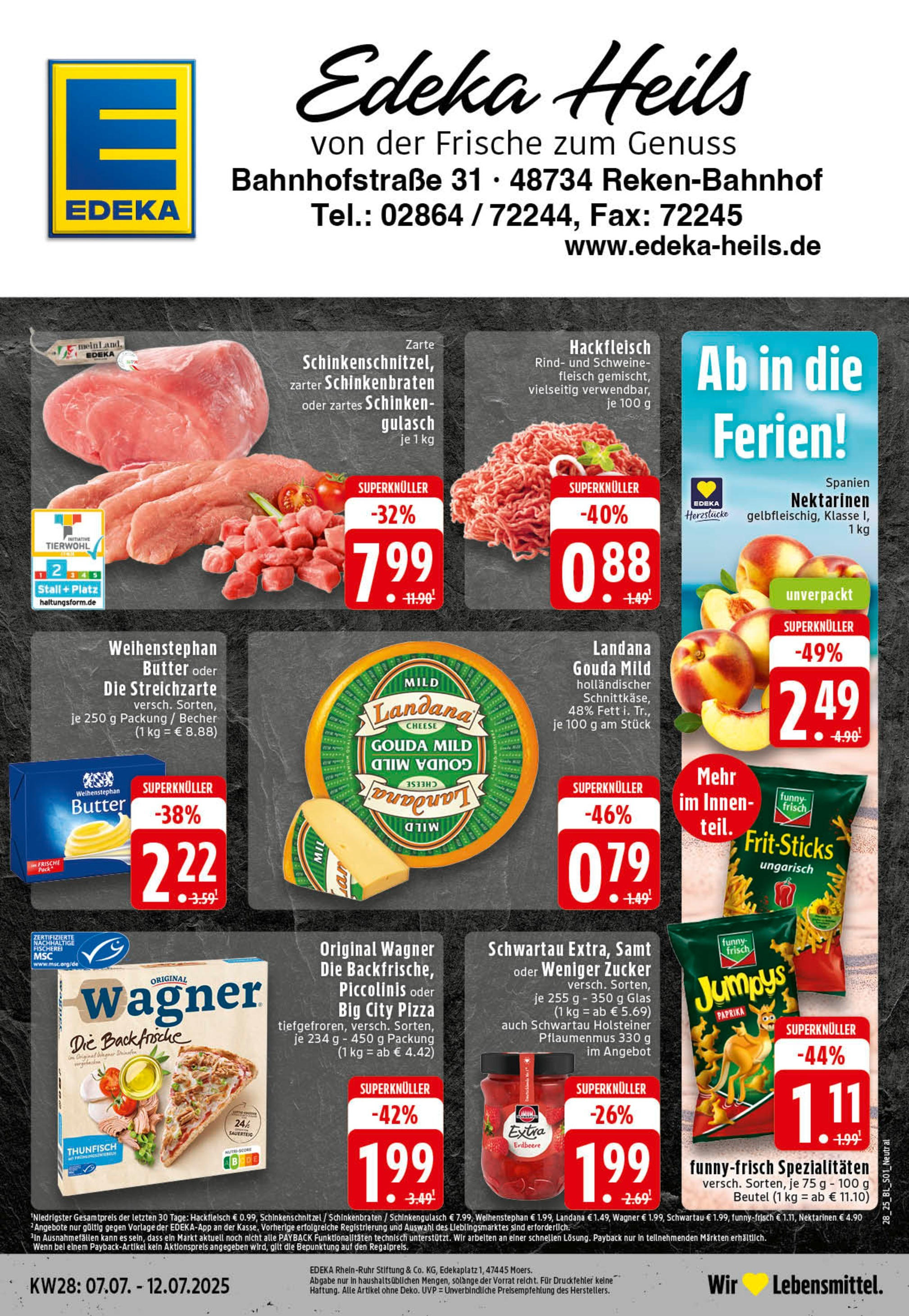 Edeka prospekt Reken-Bahnhof	 (ab 06.07.2025) » Angebote Online | Seite: 1 | Produkte: Weihenstephan butter, Paprika, Schweinefleisch, Chips