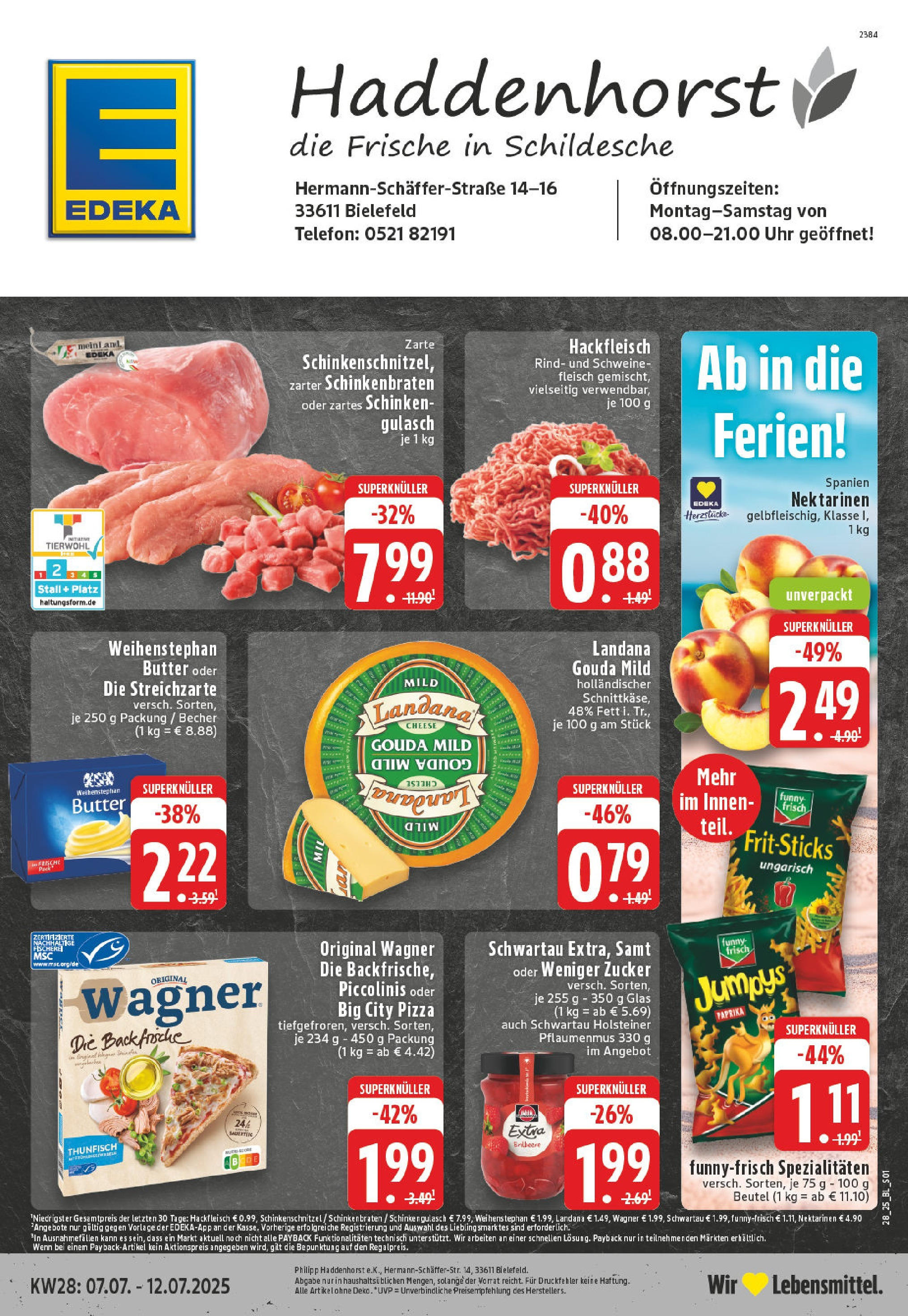 EDEKA Prospekt ab 06.07.2025 - Prospekt Bielefeld Online Vorschau von dem Prospekt des Geschäftes Edeka, gültig ab dem 06.07.2025